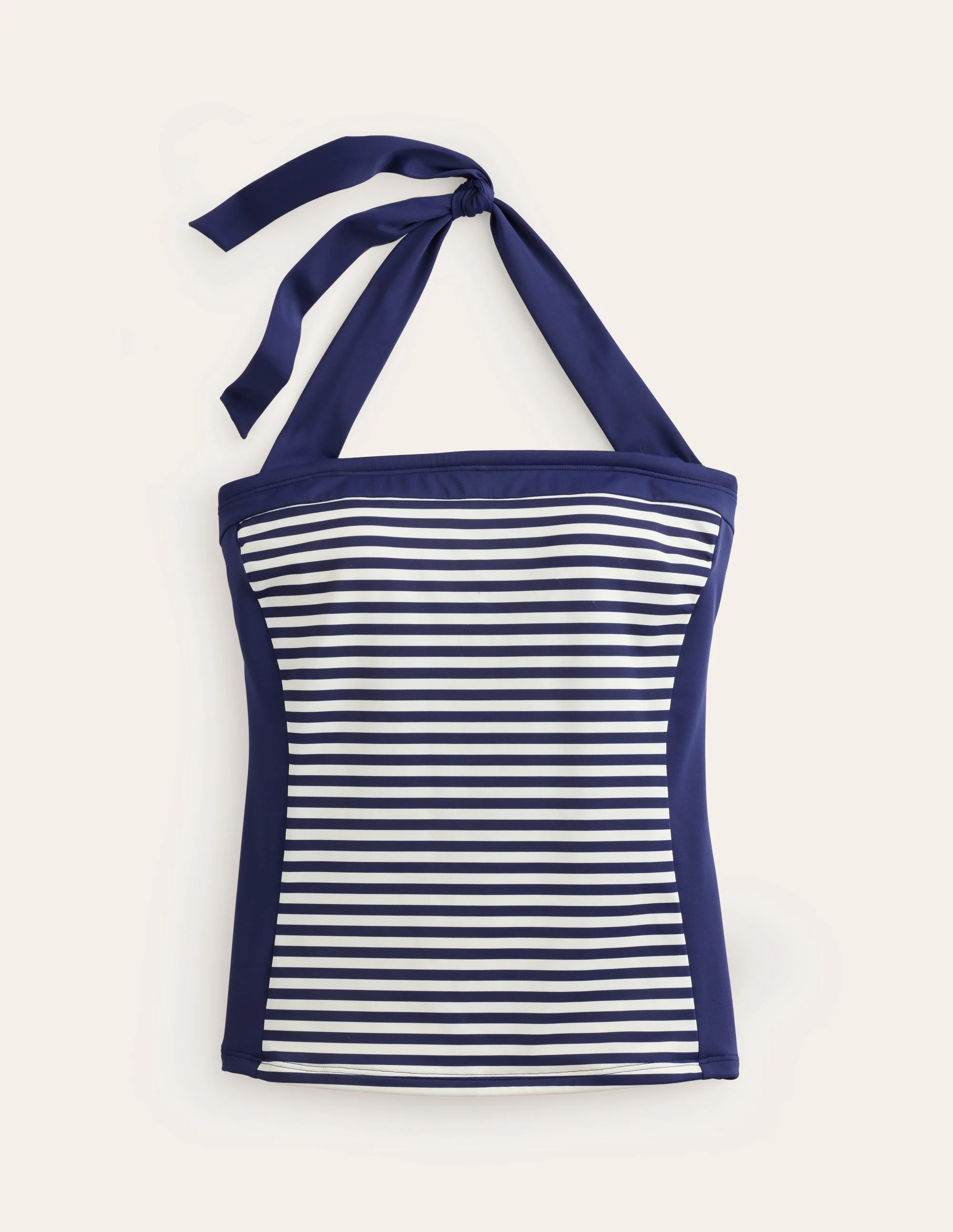 Santorini Tankini Top-French Navy, Ivory Stripe - Image 5
