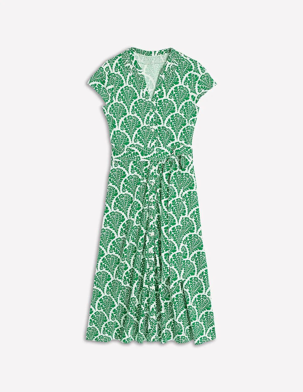 Sara Jersey Shirt Dress-Rich Emerald, Blossomy - Image 5