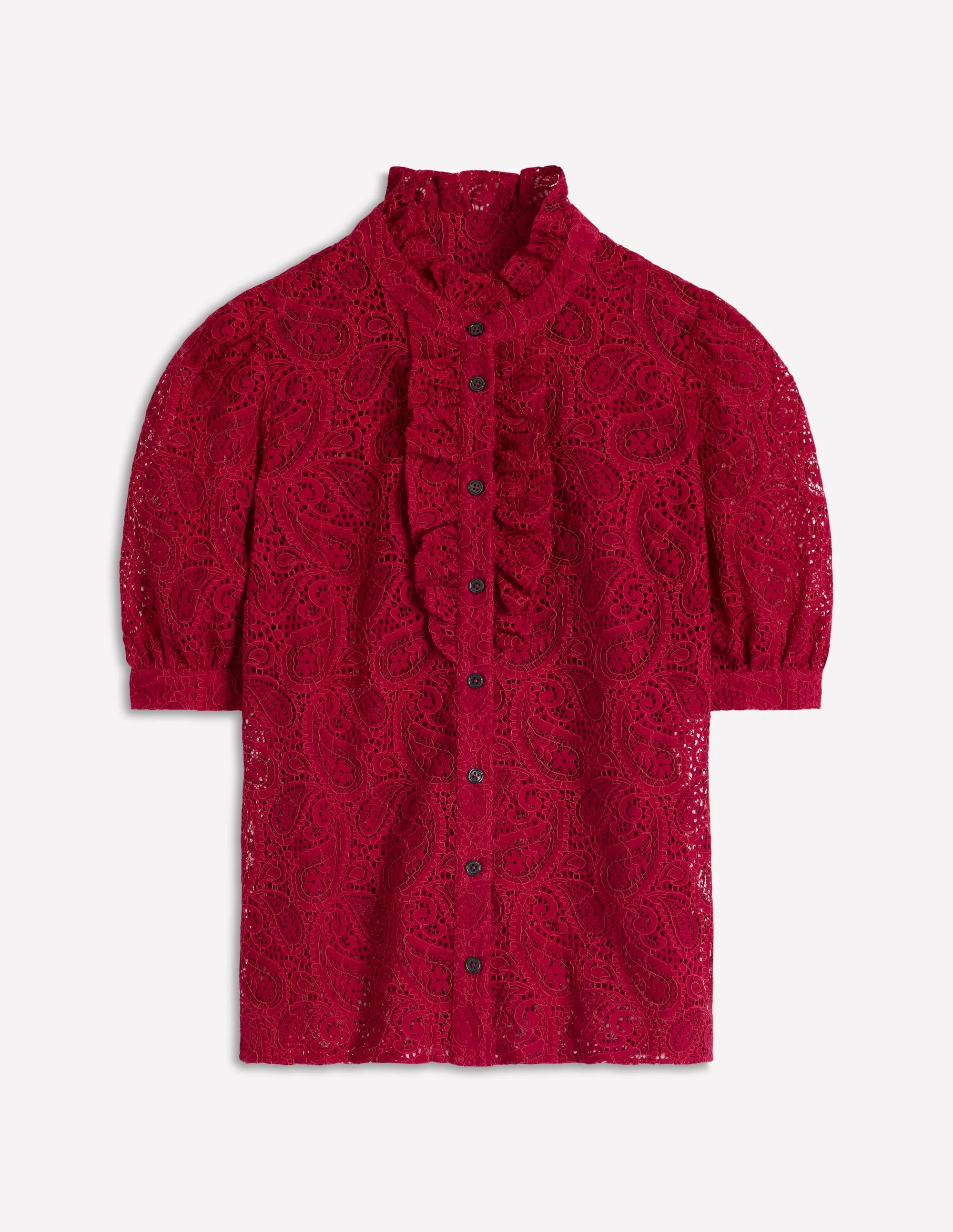 Sasha Short Sleeve Lace Top-Pomegranate - Image 6