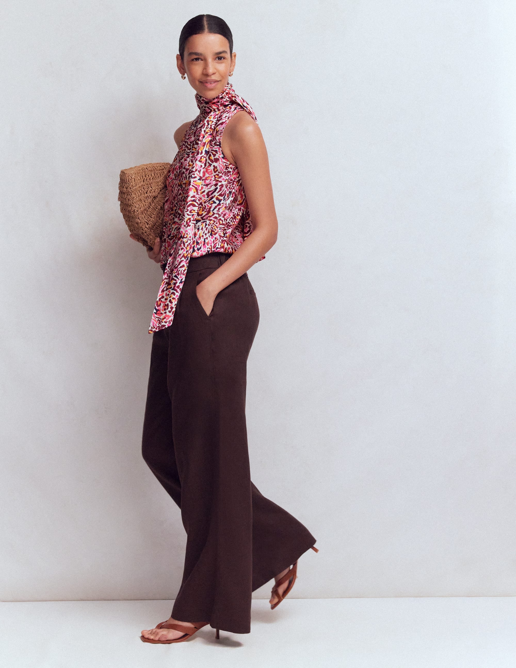 Satin Halterneck Top-Multi, Leopard Flow - Image 2
