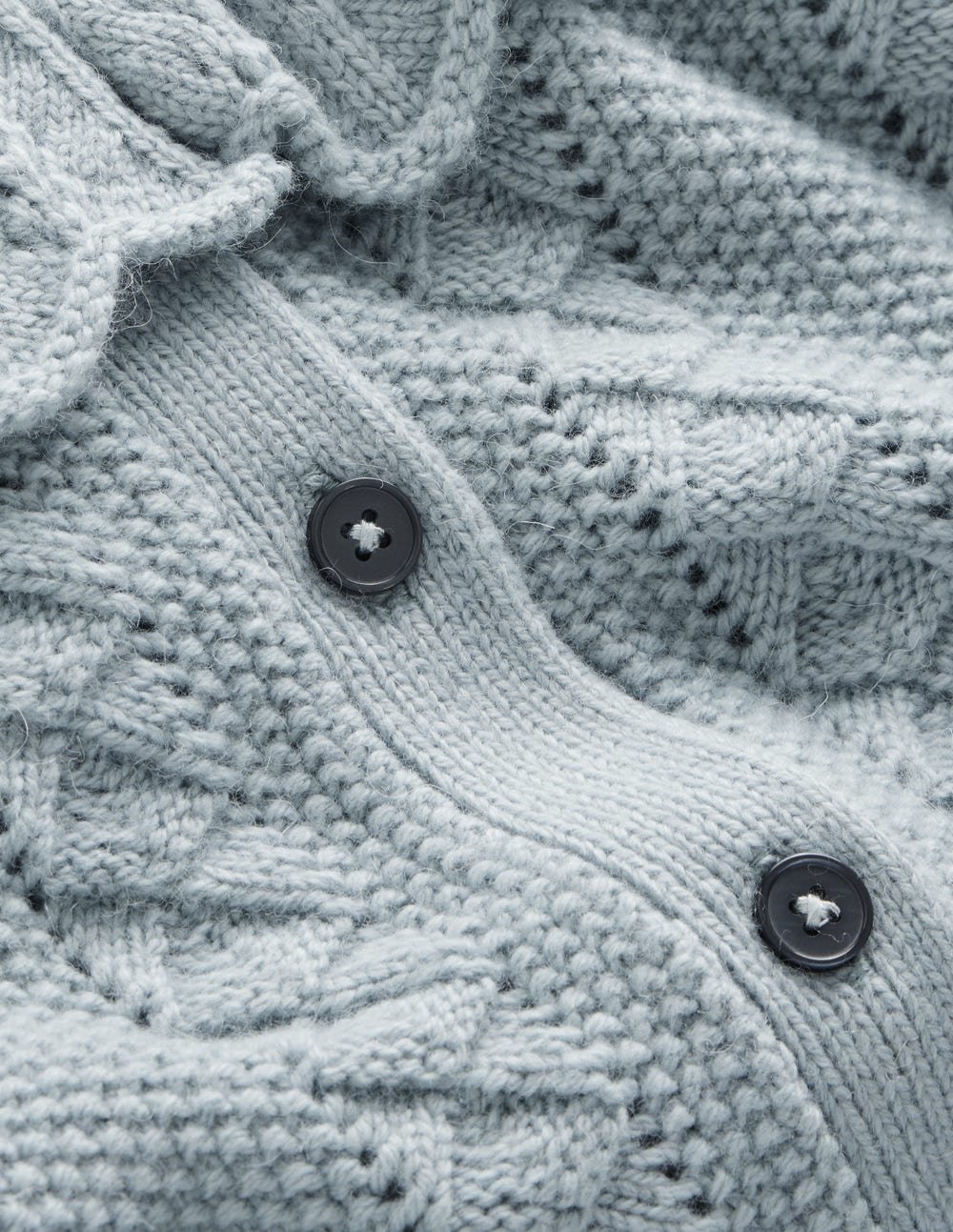 Scallop Collar Cardigan-Seamist Blue Melange - Image 7