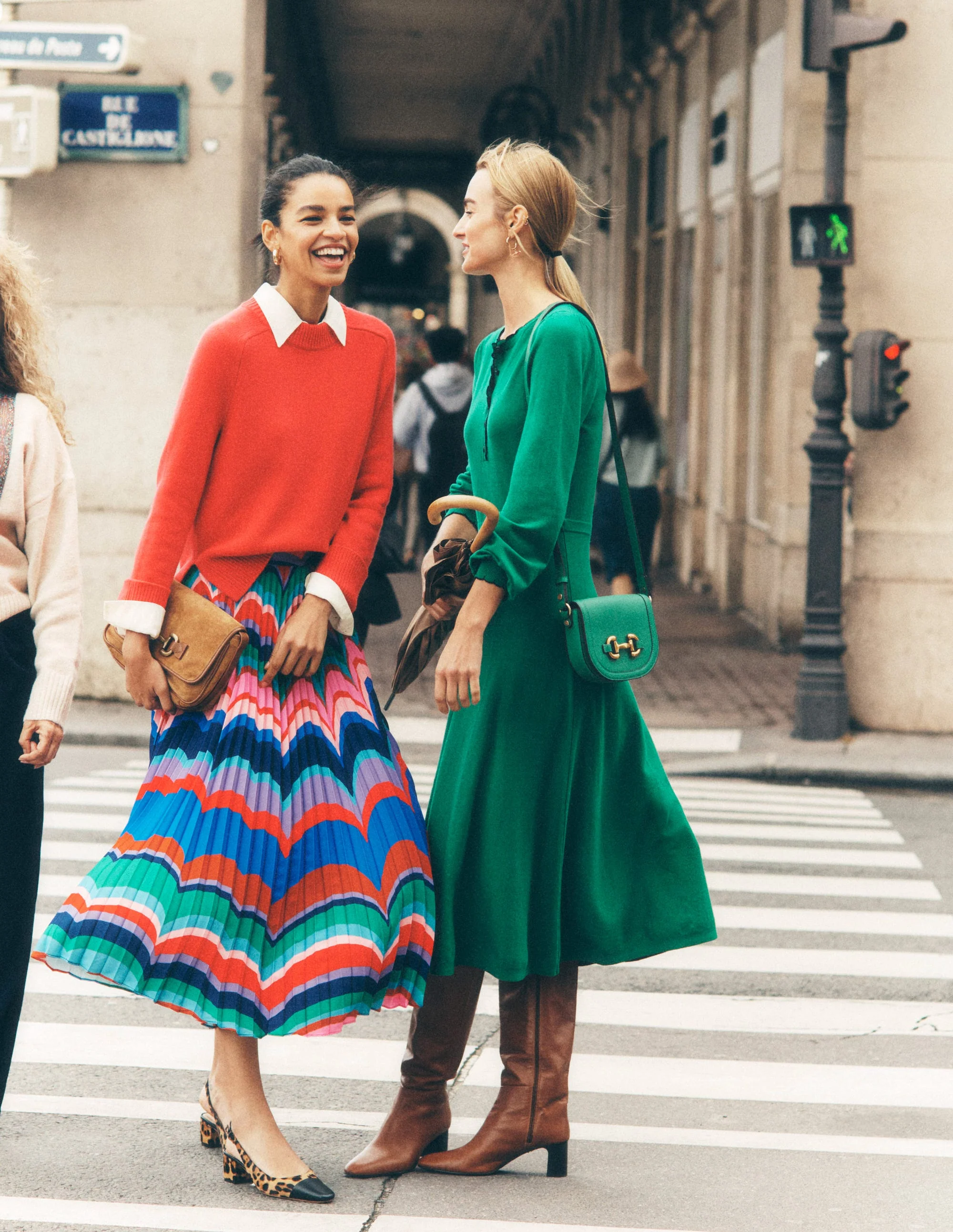 Scallop Henley Knitted Dress-Rich Emerald - Image 2