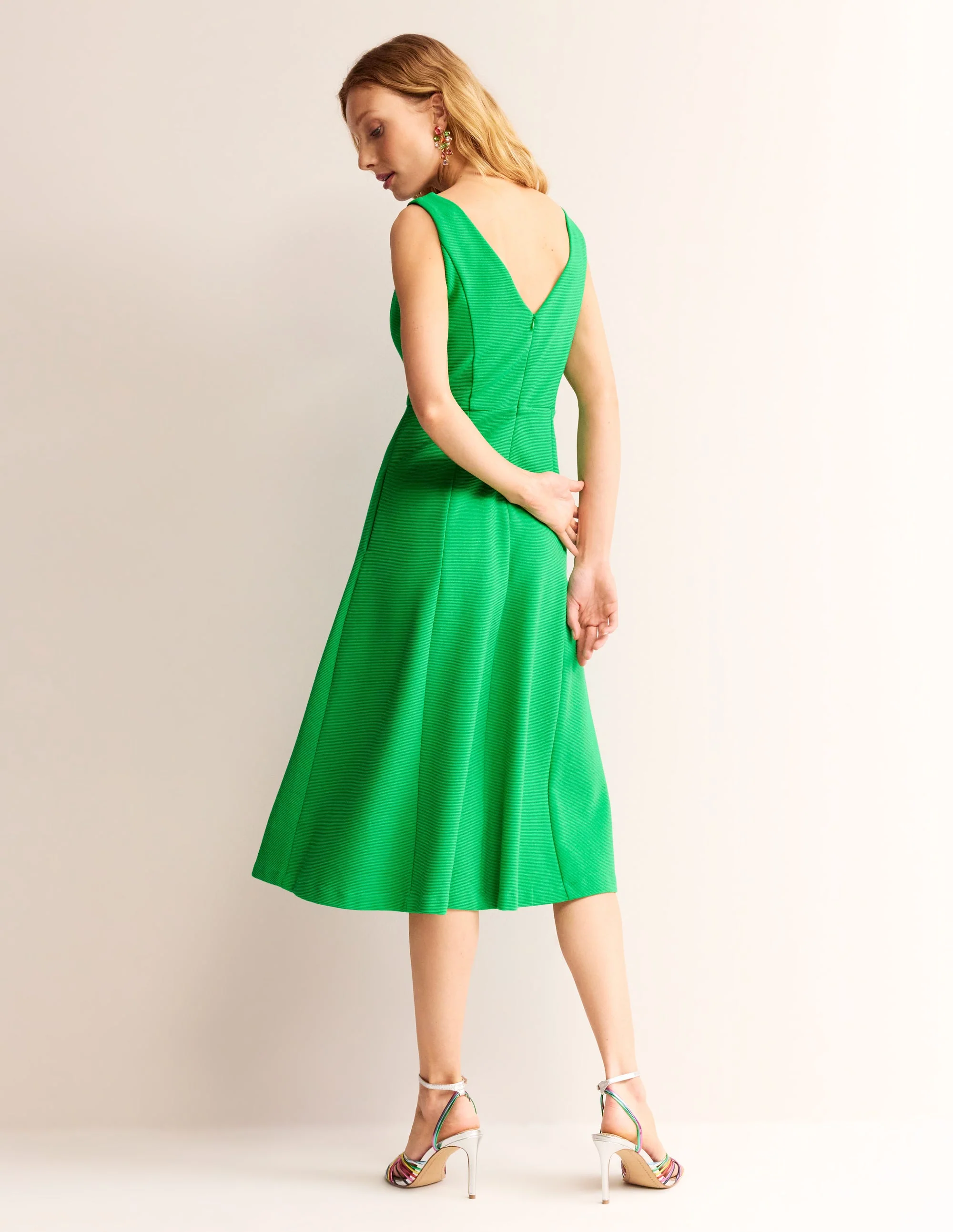Scarlet Ottoman Ponte Dress-Bright Green - Image 3