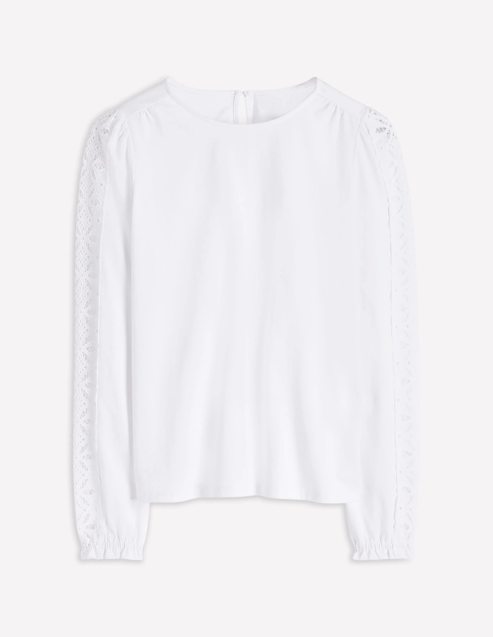 Scarlett Broderie Trim Top-White - Image 5