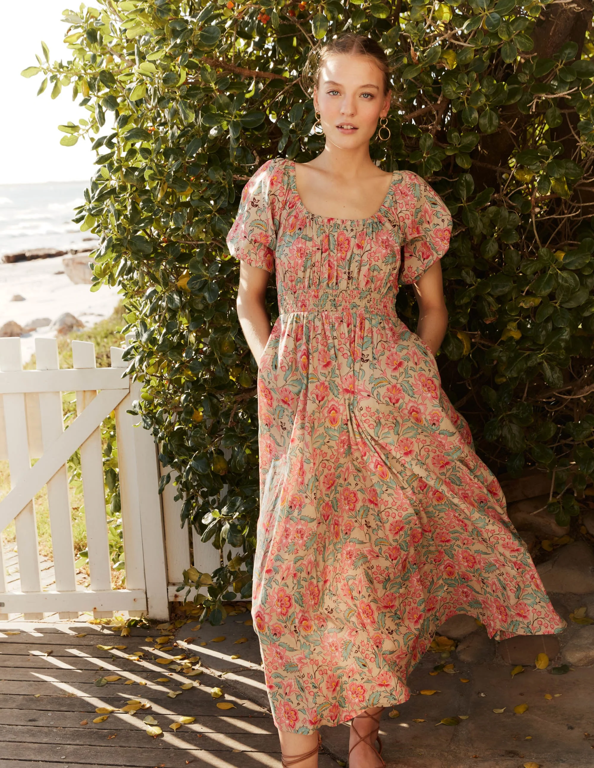Scoop Neck Maxi Dress-Multi, Gardenia Whirl - Image 5