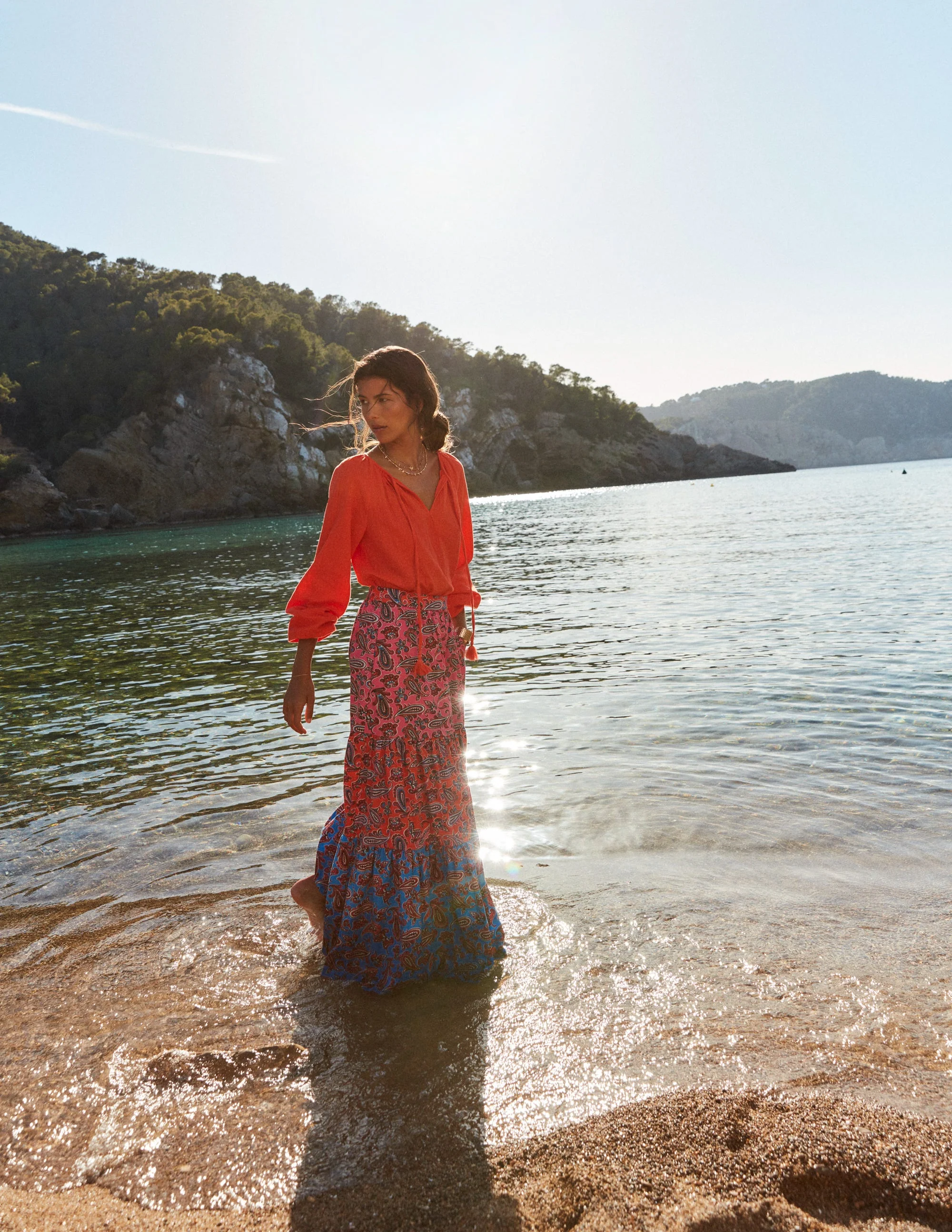 Serena Double Cloth Blouse-Mandarin Orange - Image 5