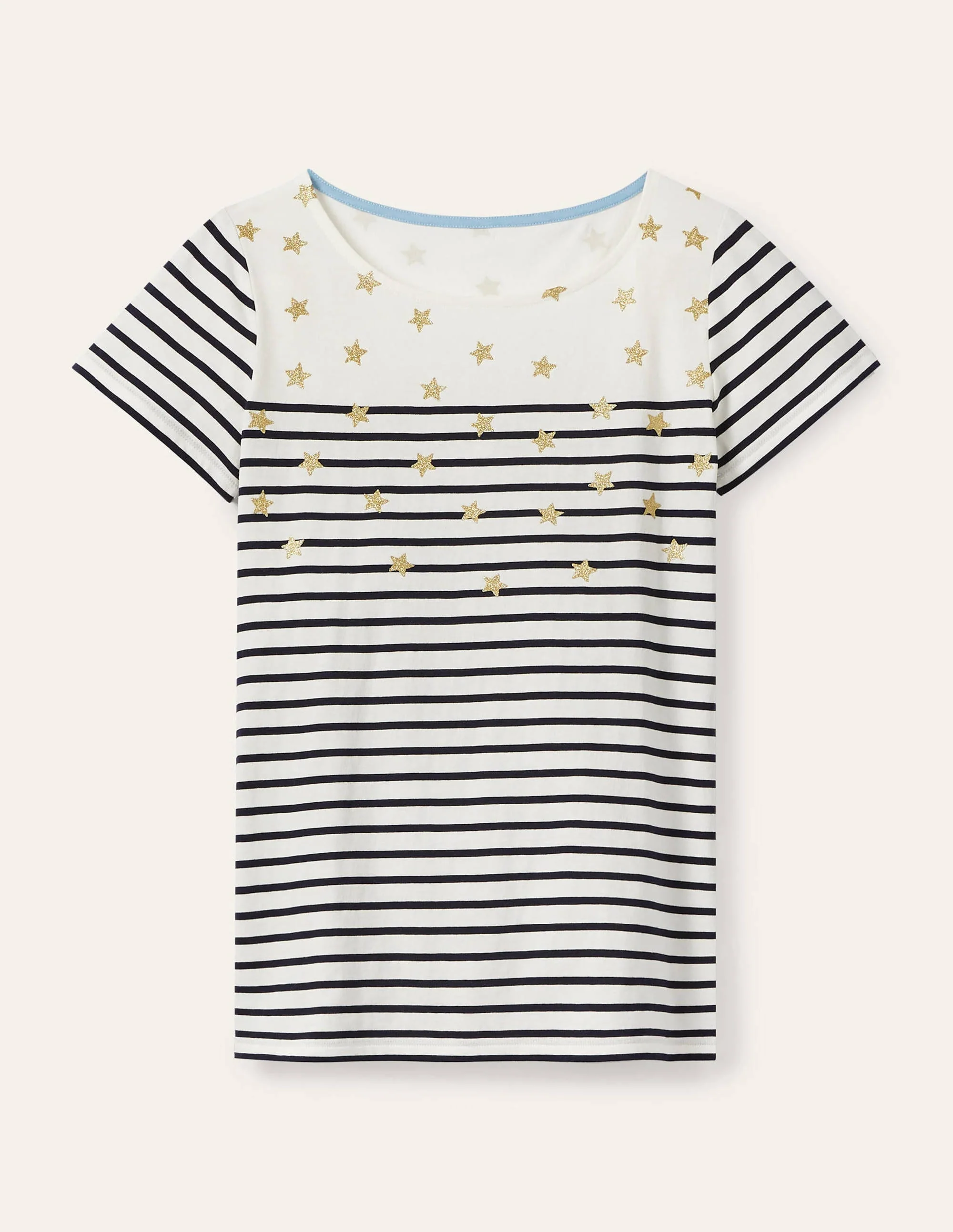 Short Sleeve Breton T-Shirt-Star Scatter Placement - Image 5