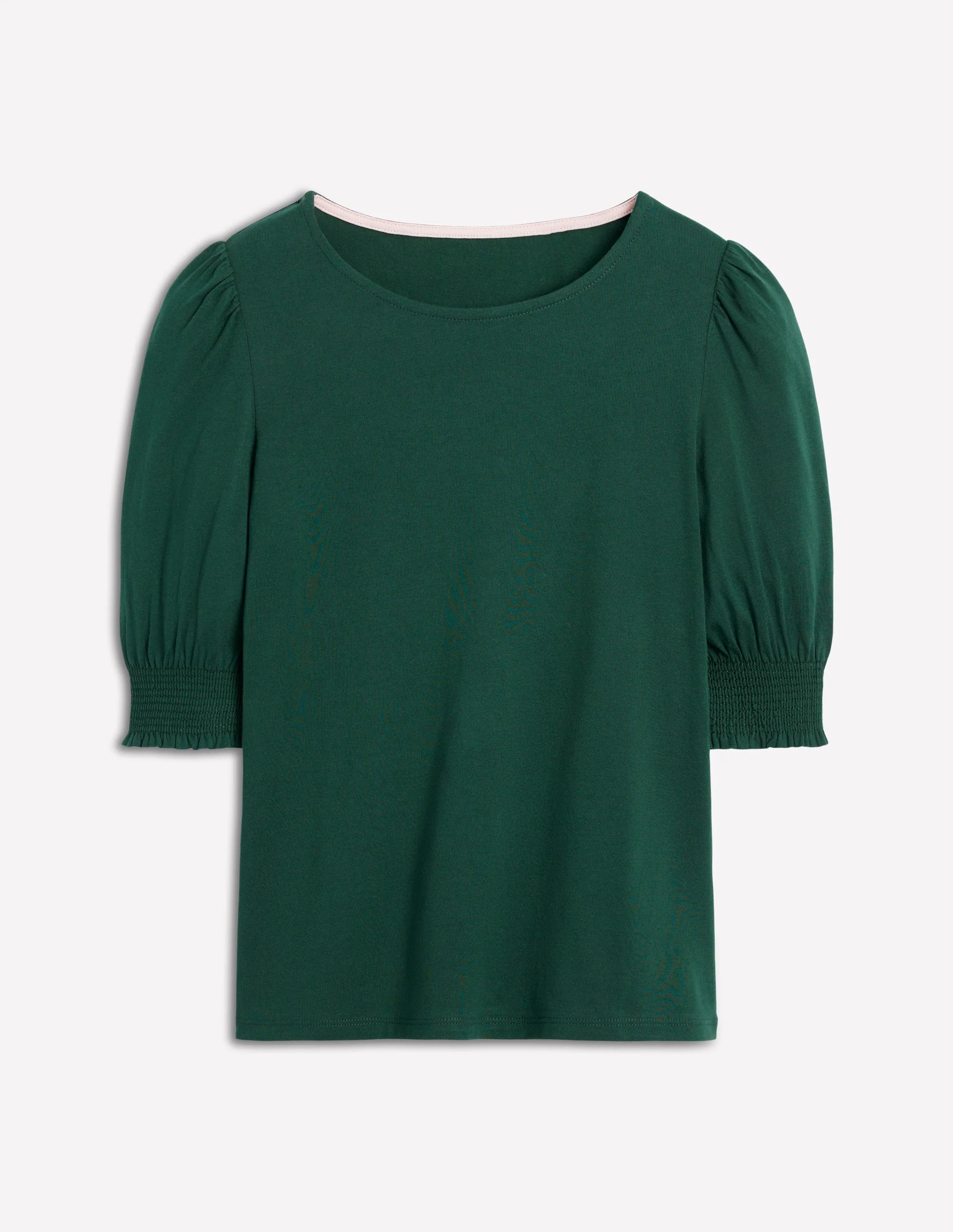Short Sleeve Smocked Cuff Top-Green Pine - Image 6