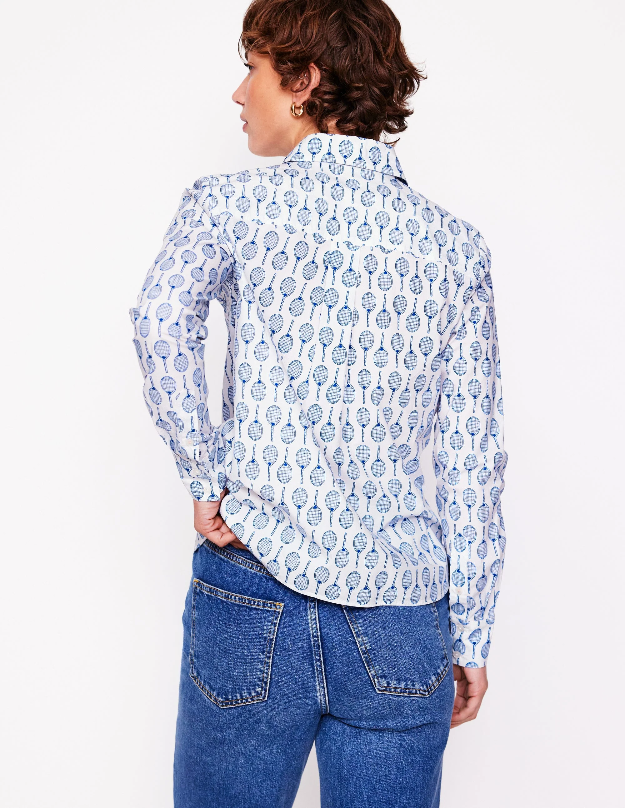 Sienna Cotton Shirt-Ivory, Tennis - Image 3