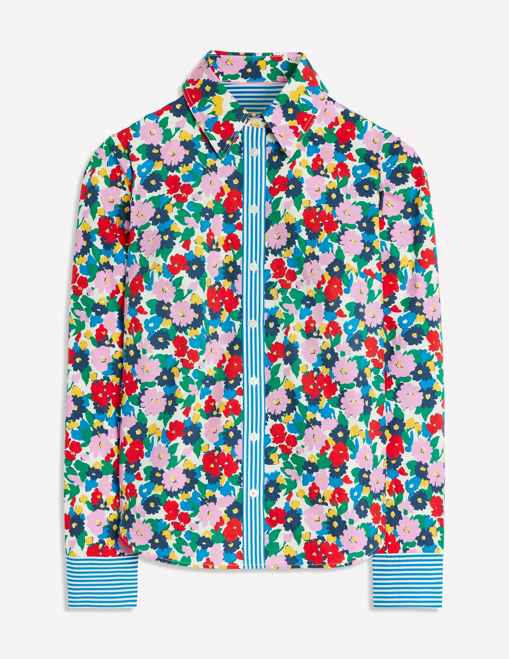 Sienna Cotton Shirt-Multi, Painterly Meadow - Image 6
