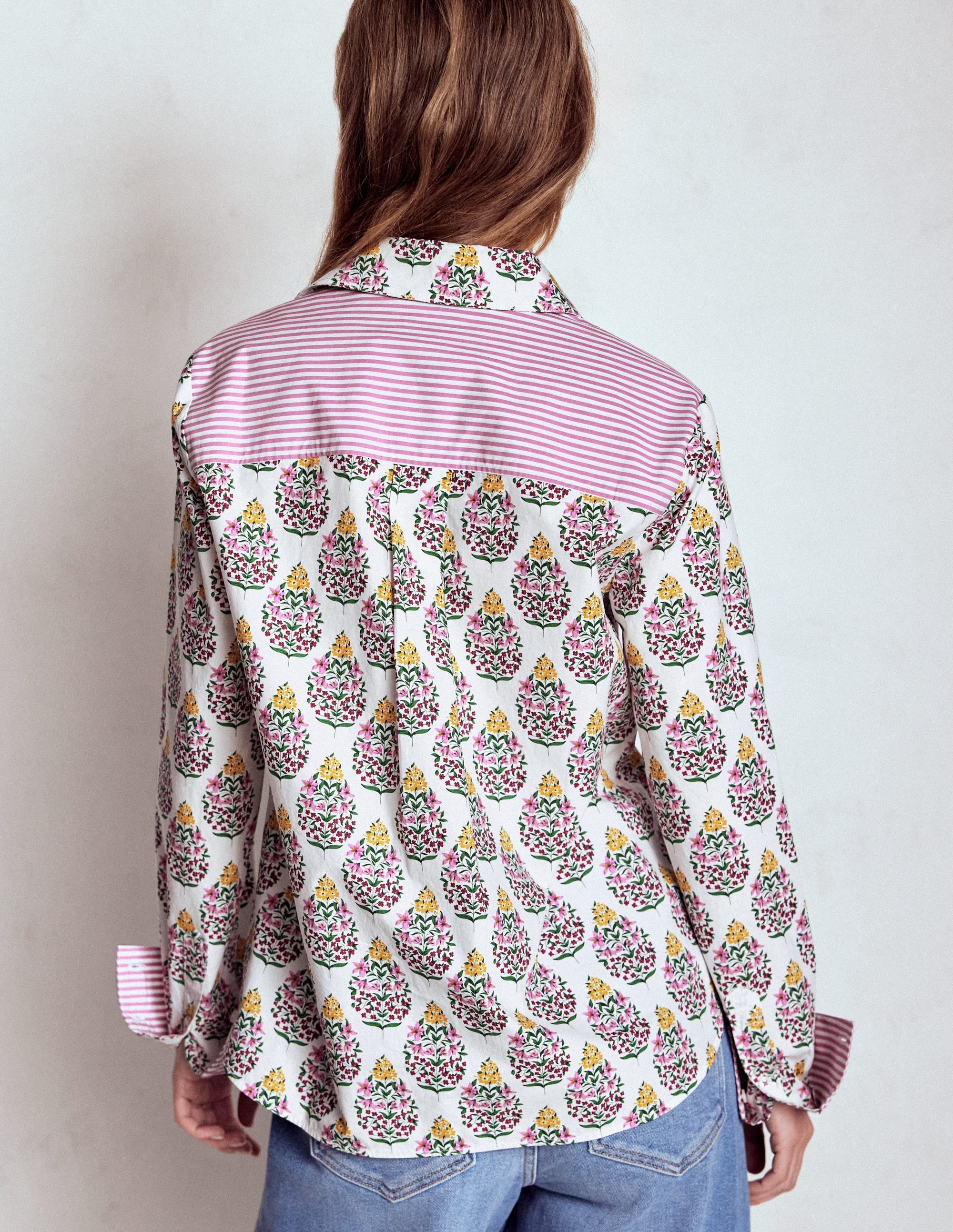 Sienna Cotton Shirt-Multi, Wildflower Bouquet - Image 4
