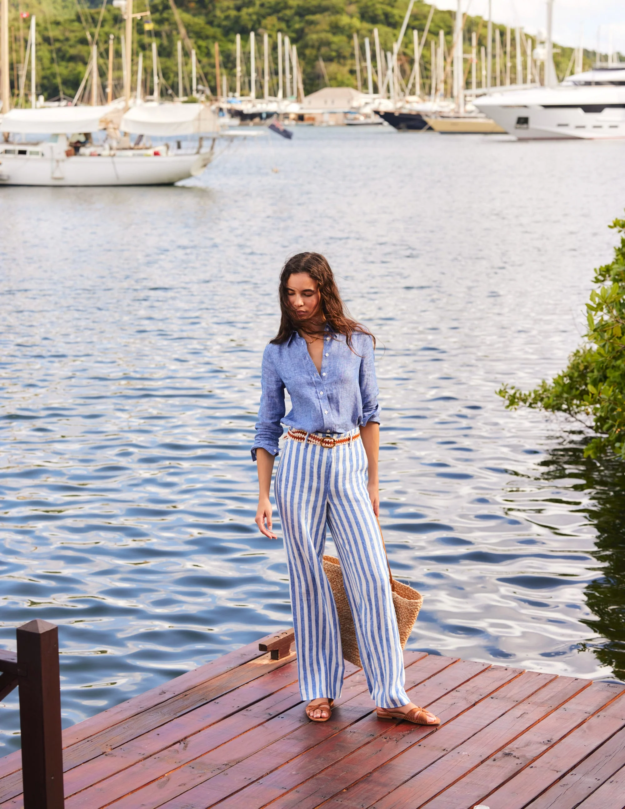 Sienna Linen Shirt-Authentic Blue - Image 6