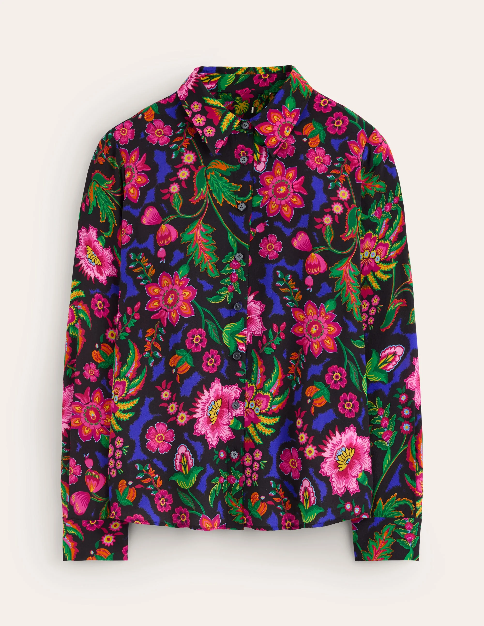 Sienna Silk Shirt-Multi, Blossom Flourish - Image 7