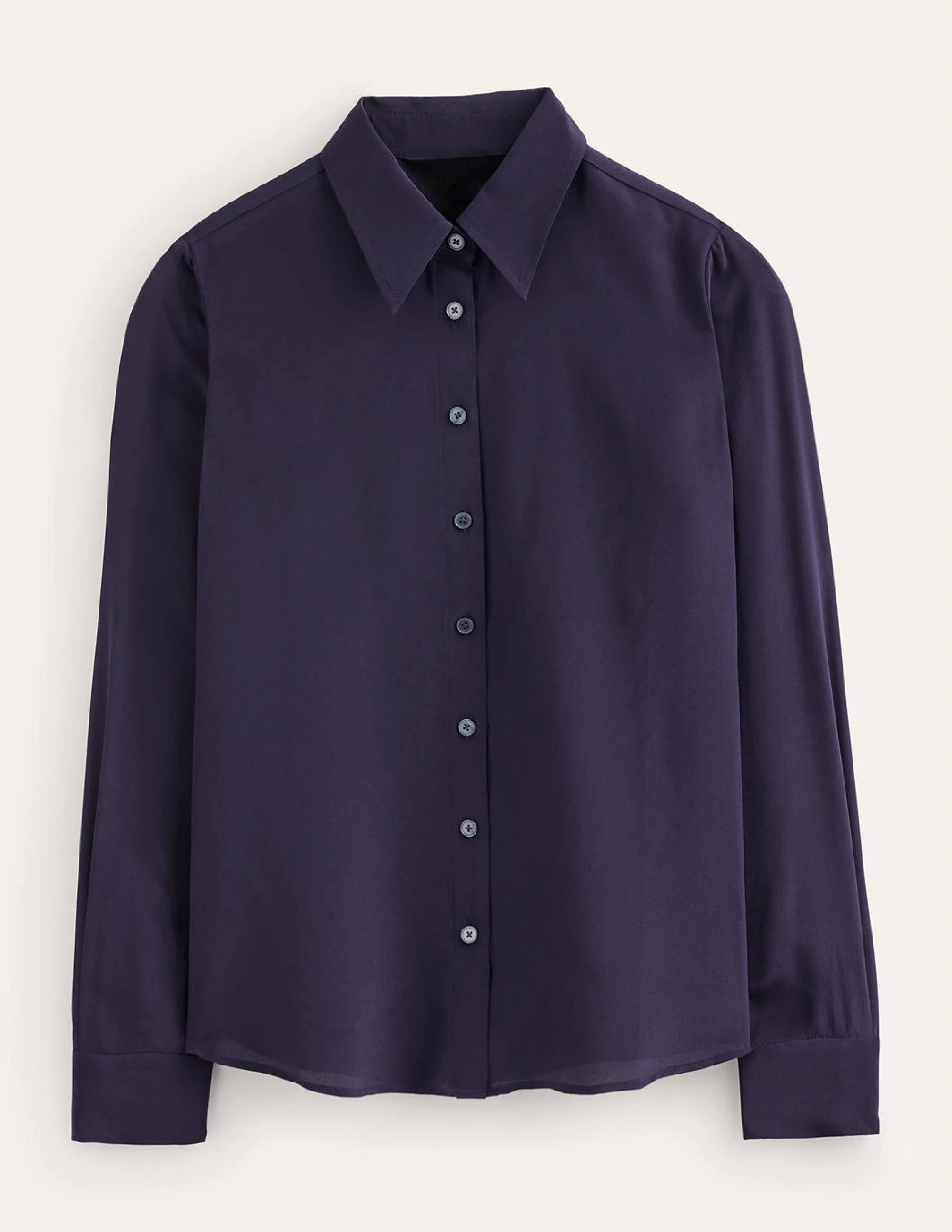 Sienna Silk Shirt-Navy - Image 5