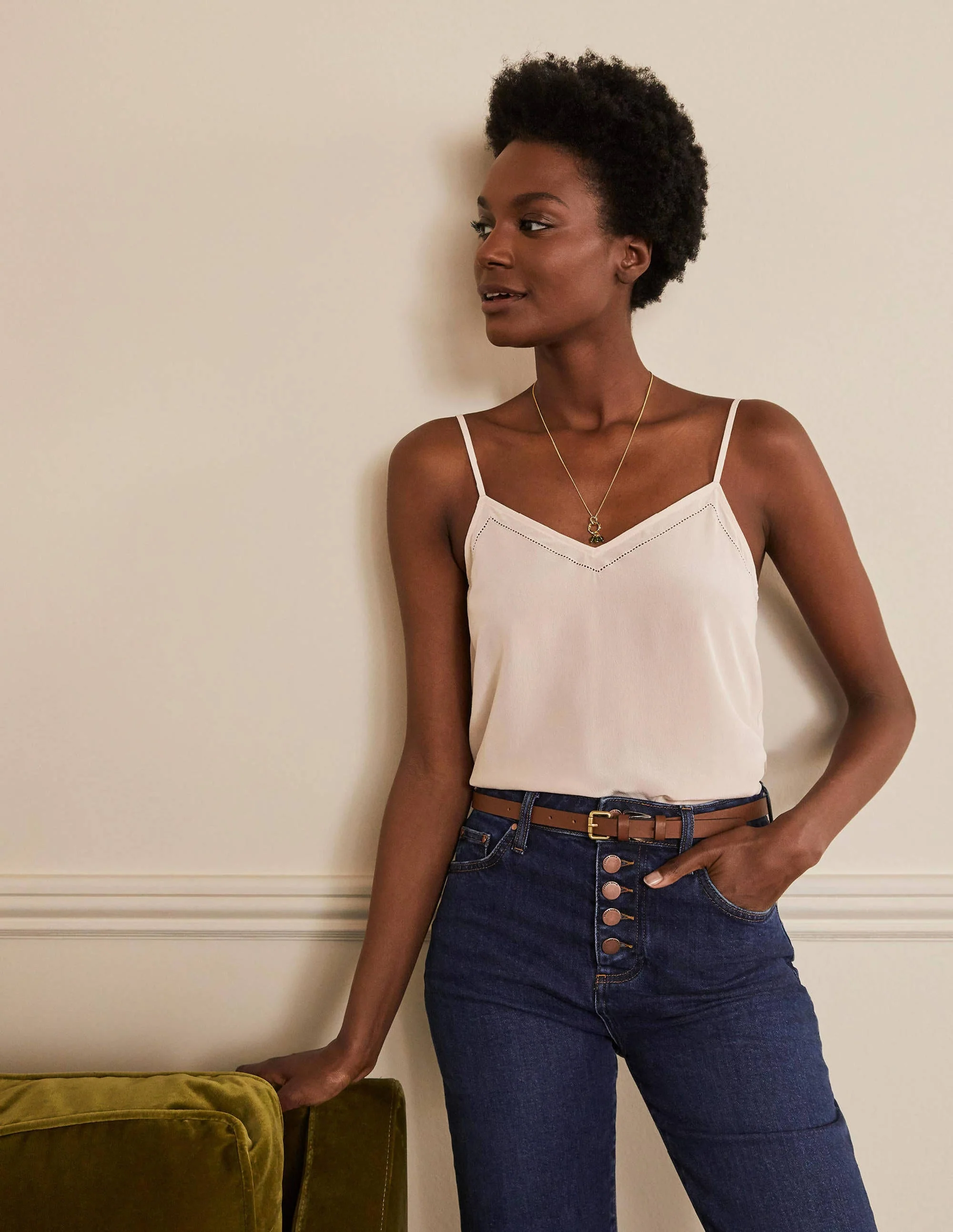 Silk Cami Top-Chalky Rose