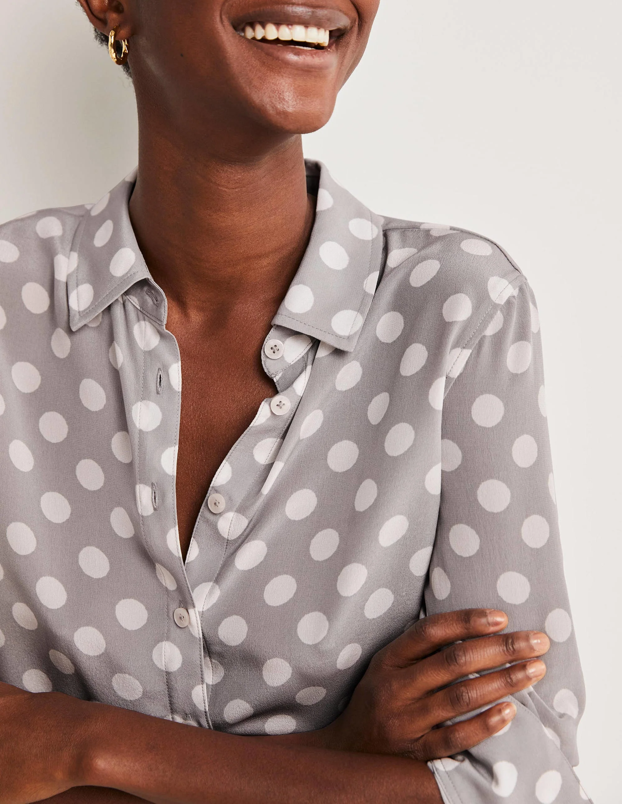 Silk Shirt-Grey Spot - Image 2