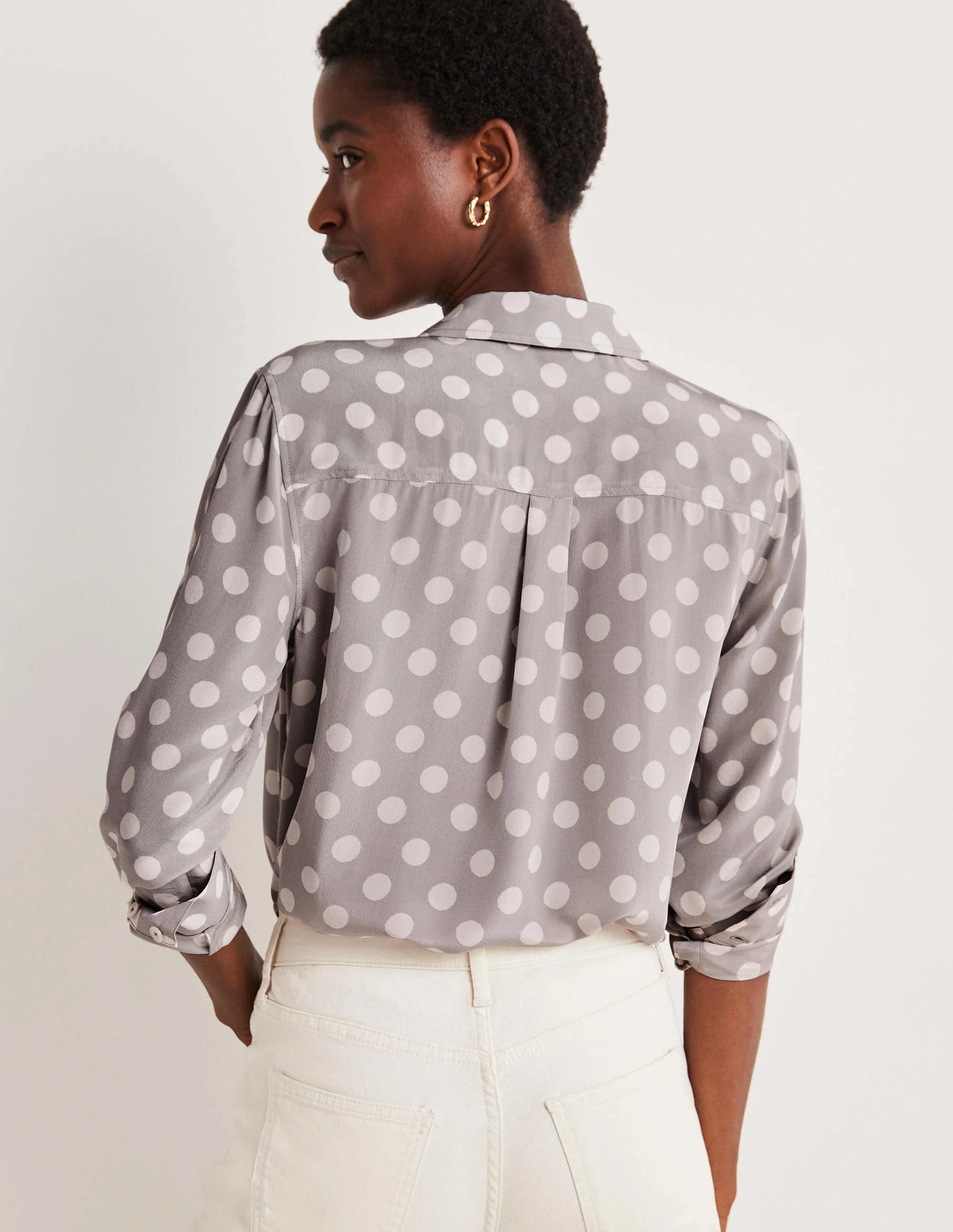 Silk Shirt-Grey Spot - Image 3