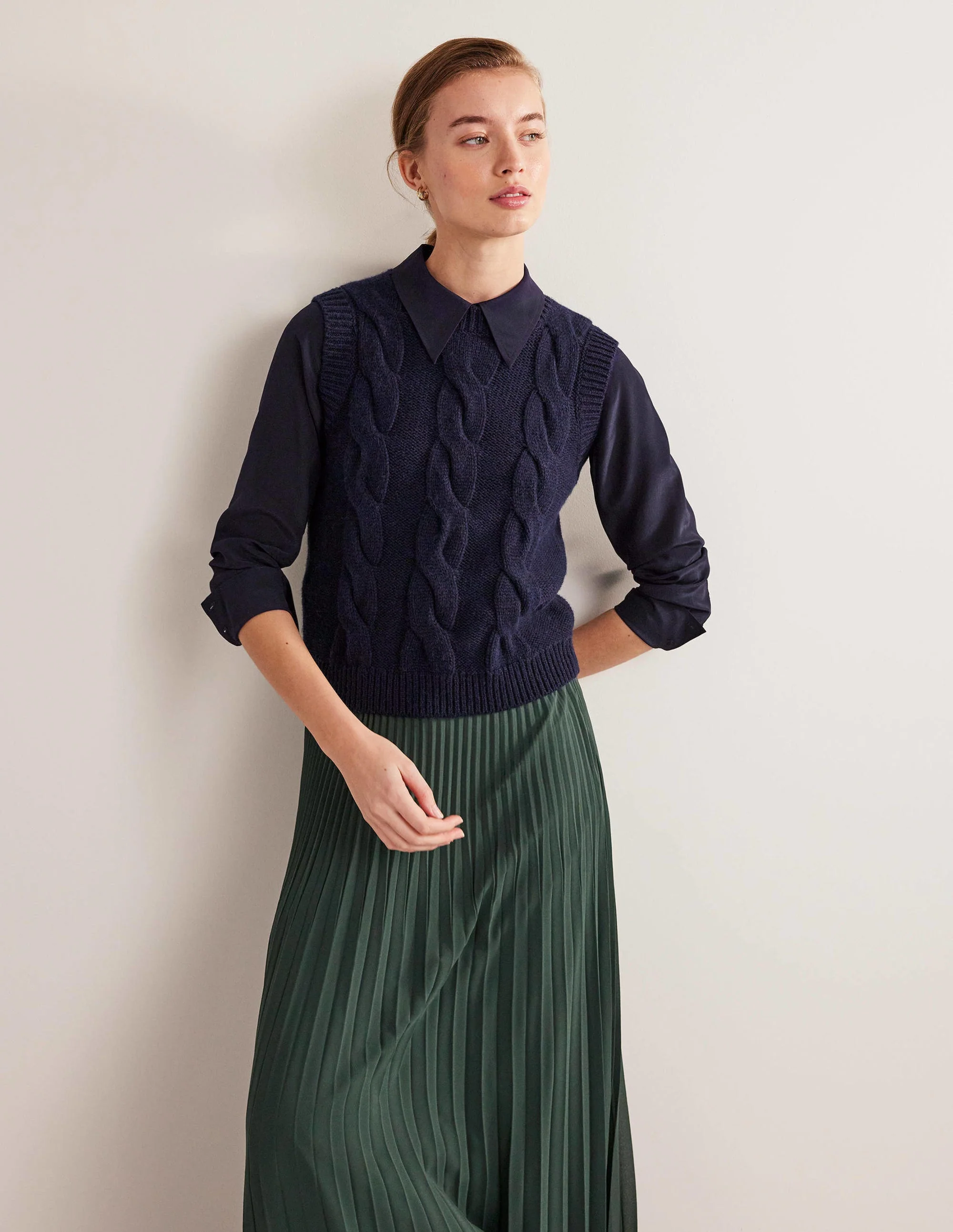 Silk Shirt-Navy - Image 5