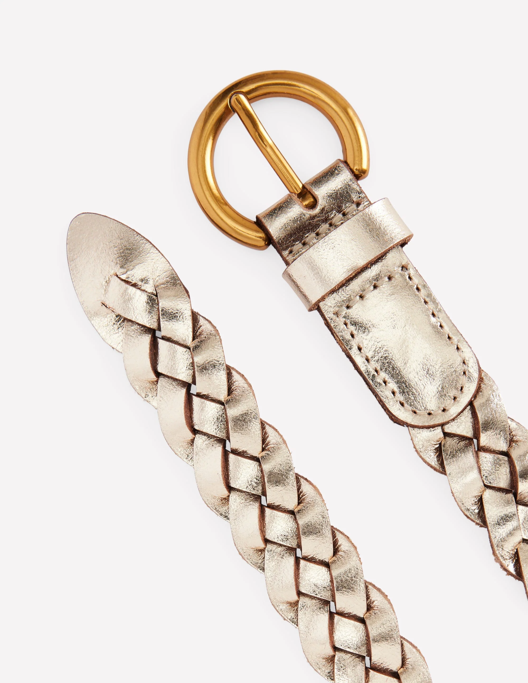 Skinny Plaited Belt-Gold - Image 3