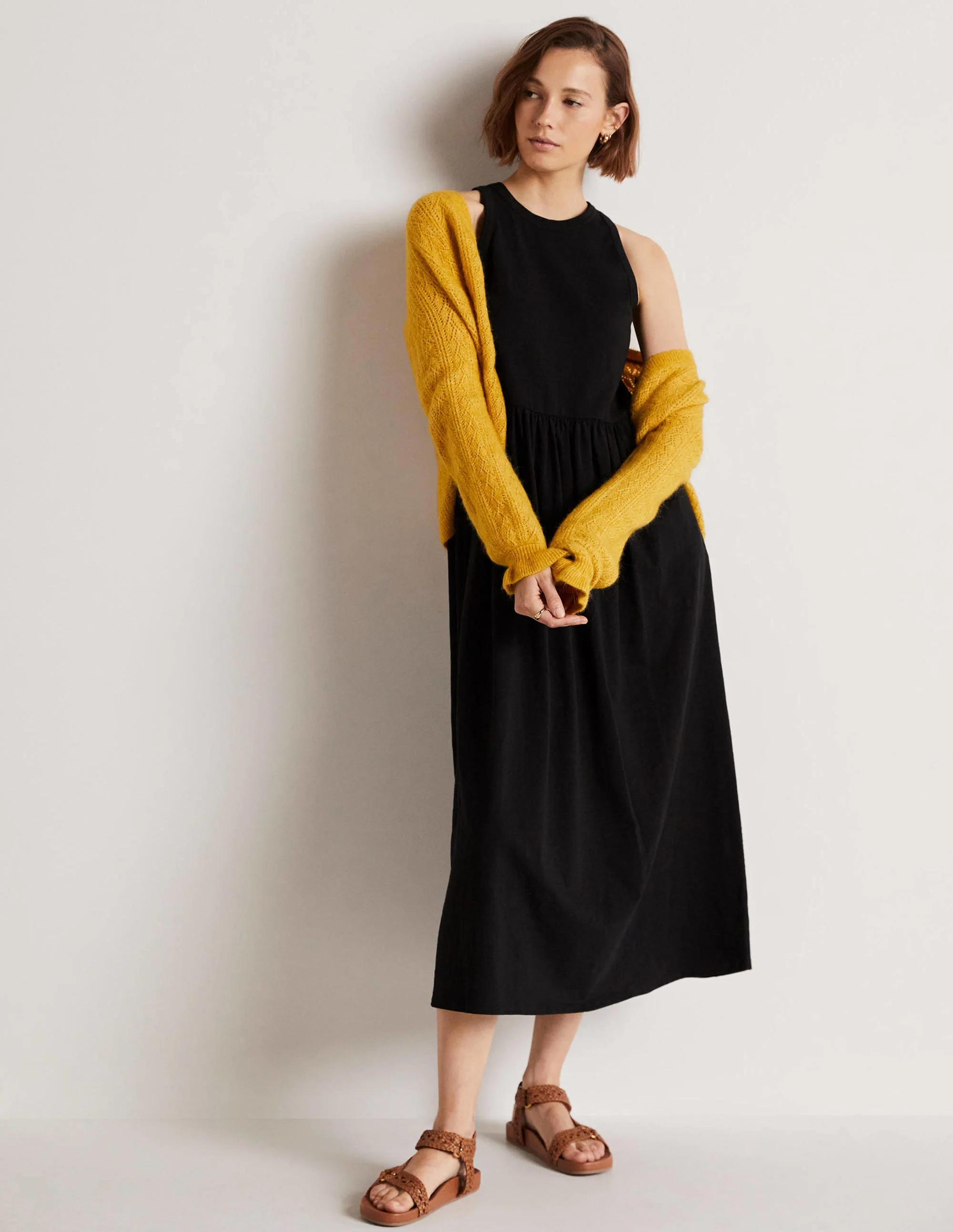 Sleeveless Jersey Midi Dress-Black - Image 10