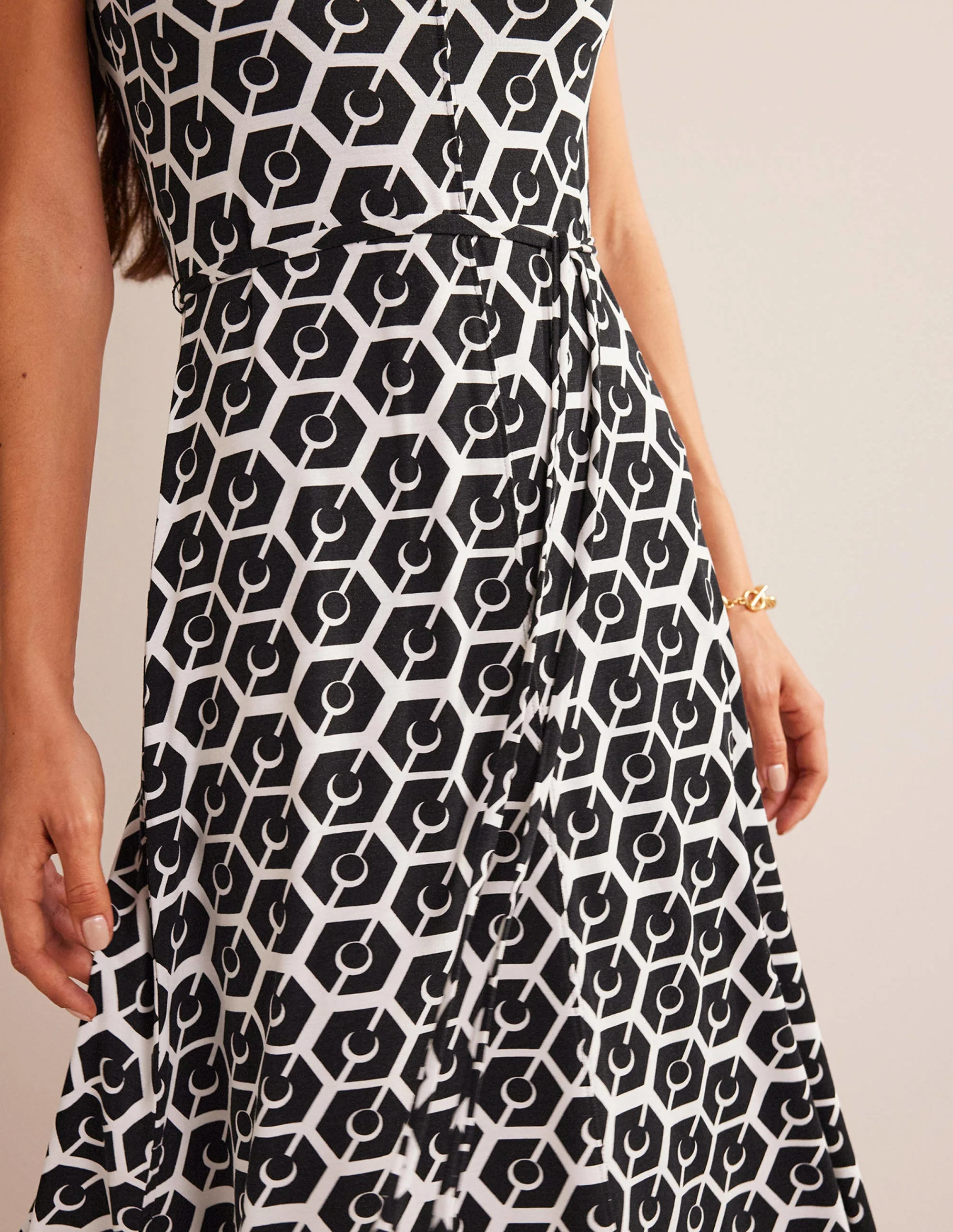 Sleeveless Jersey Midi Dress-Black, Reverie - Image 4