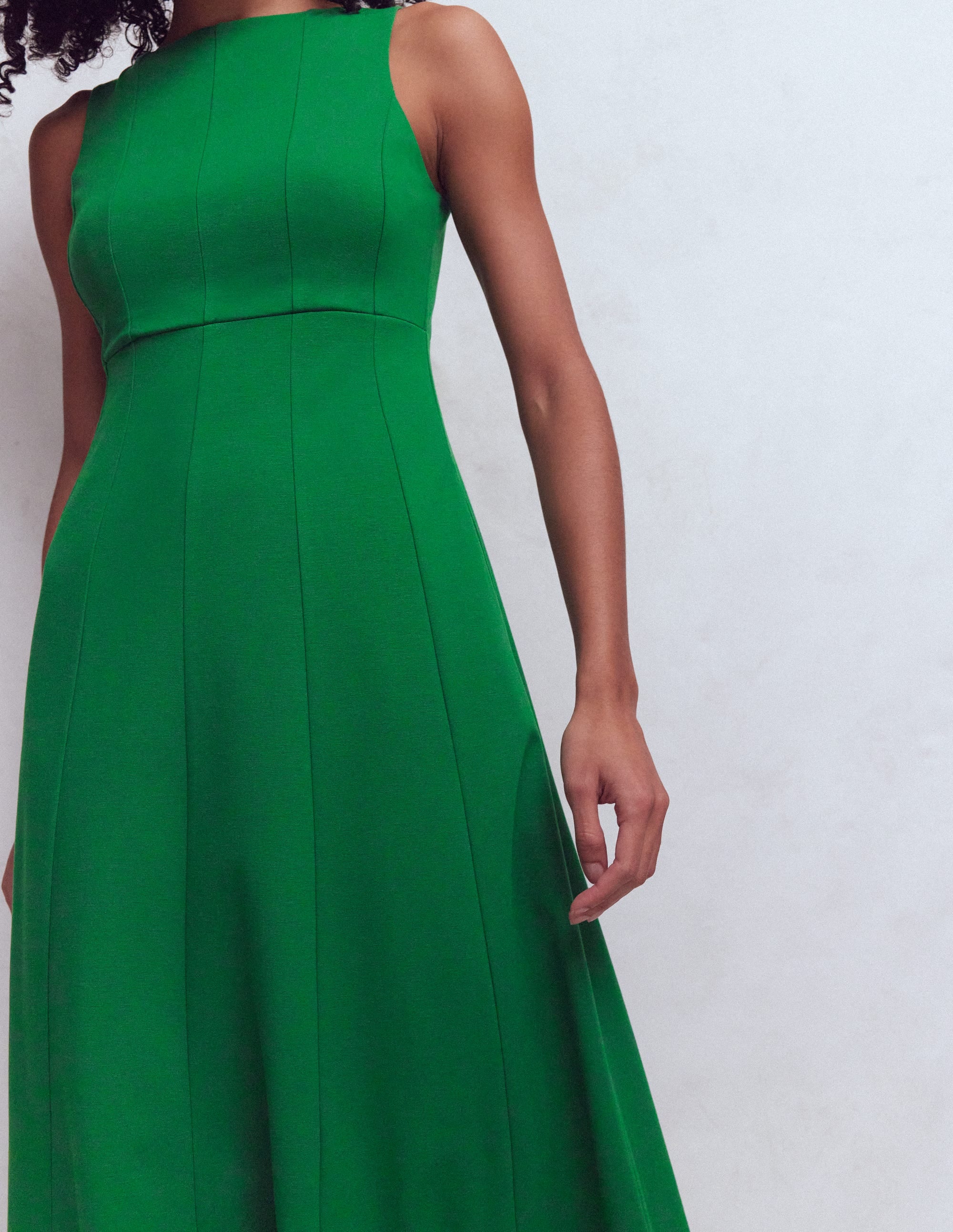 Sleeveless Ponte Midi Dress-Fresh Green - Image 2