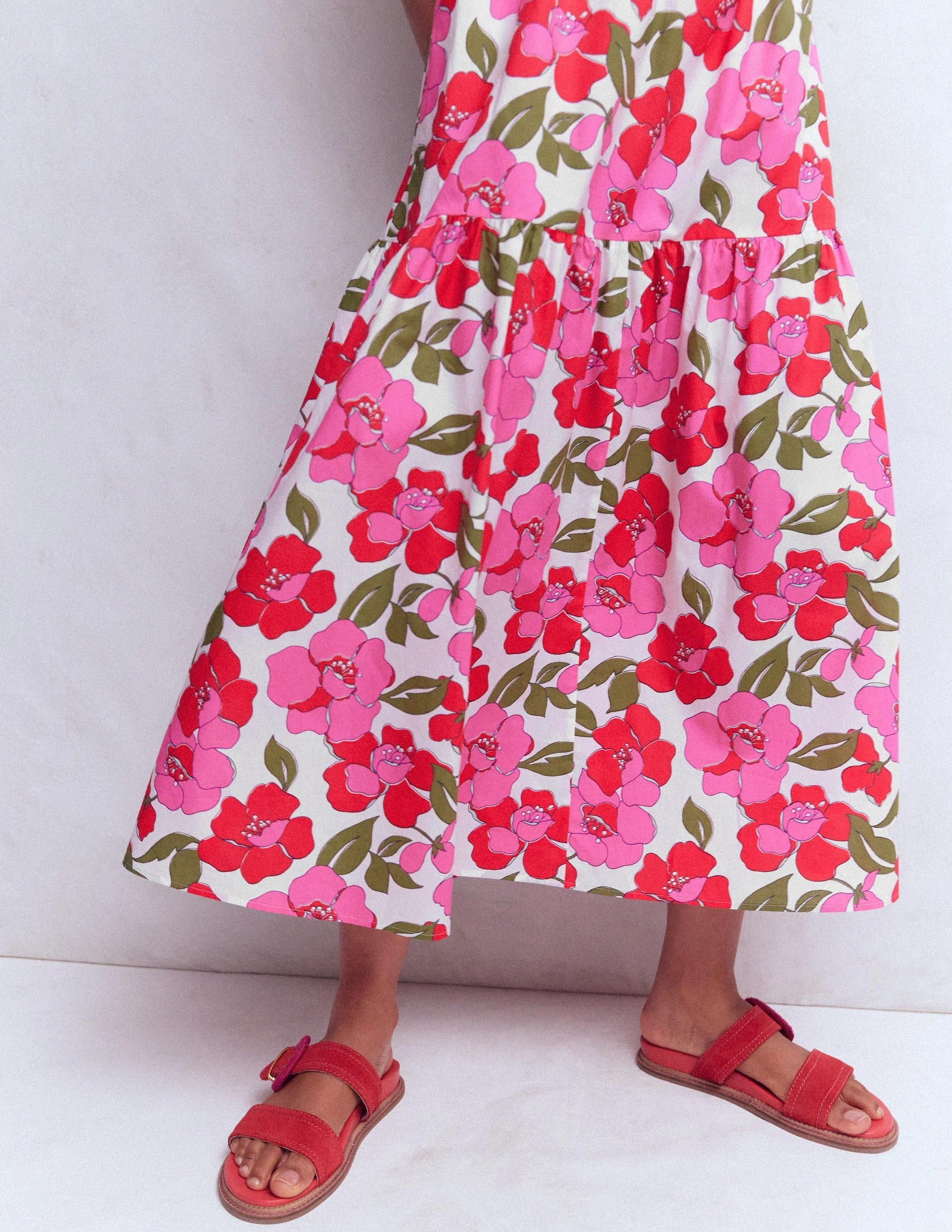 Sleeveless Poplin Dress-Pink Radiant Bloom - Image 5