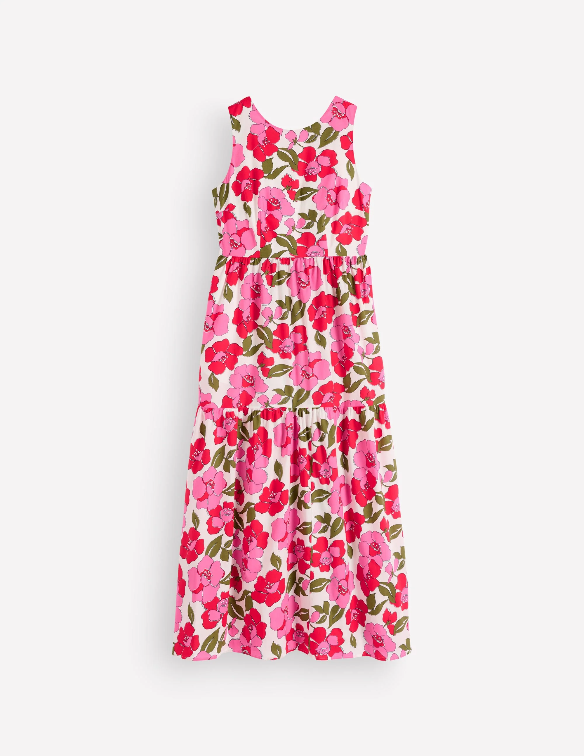 Sleeveless Poplin Dress-Pink Radiant Bloom - Image 9