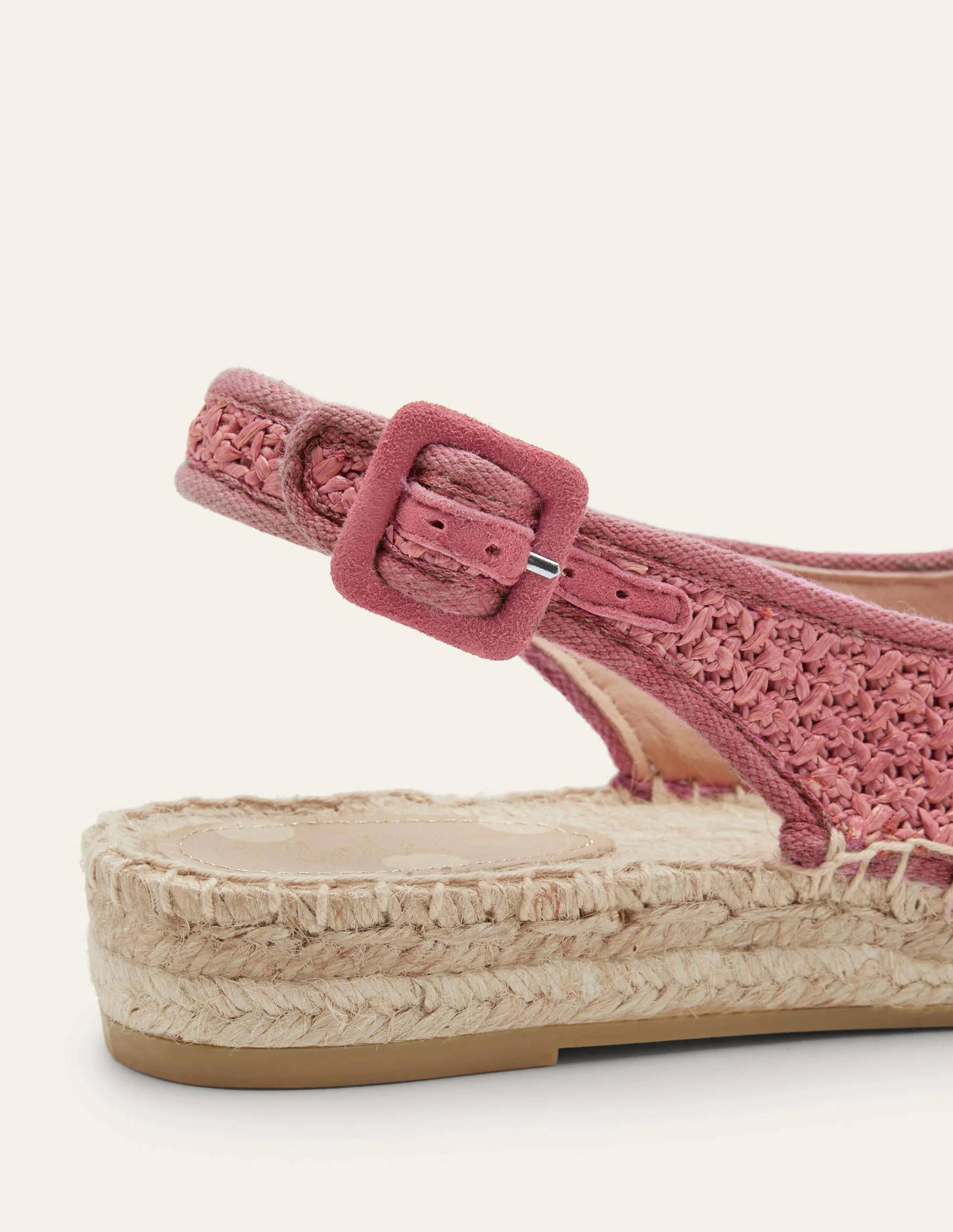 Slingback Espadrille Sandals-Woven Dusty Red - Image 2
