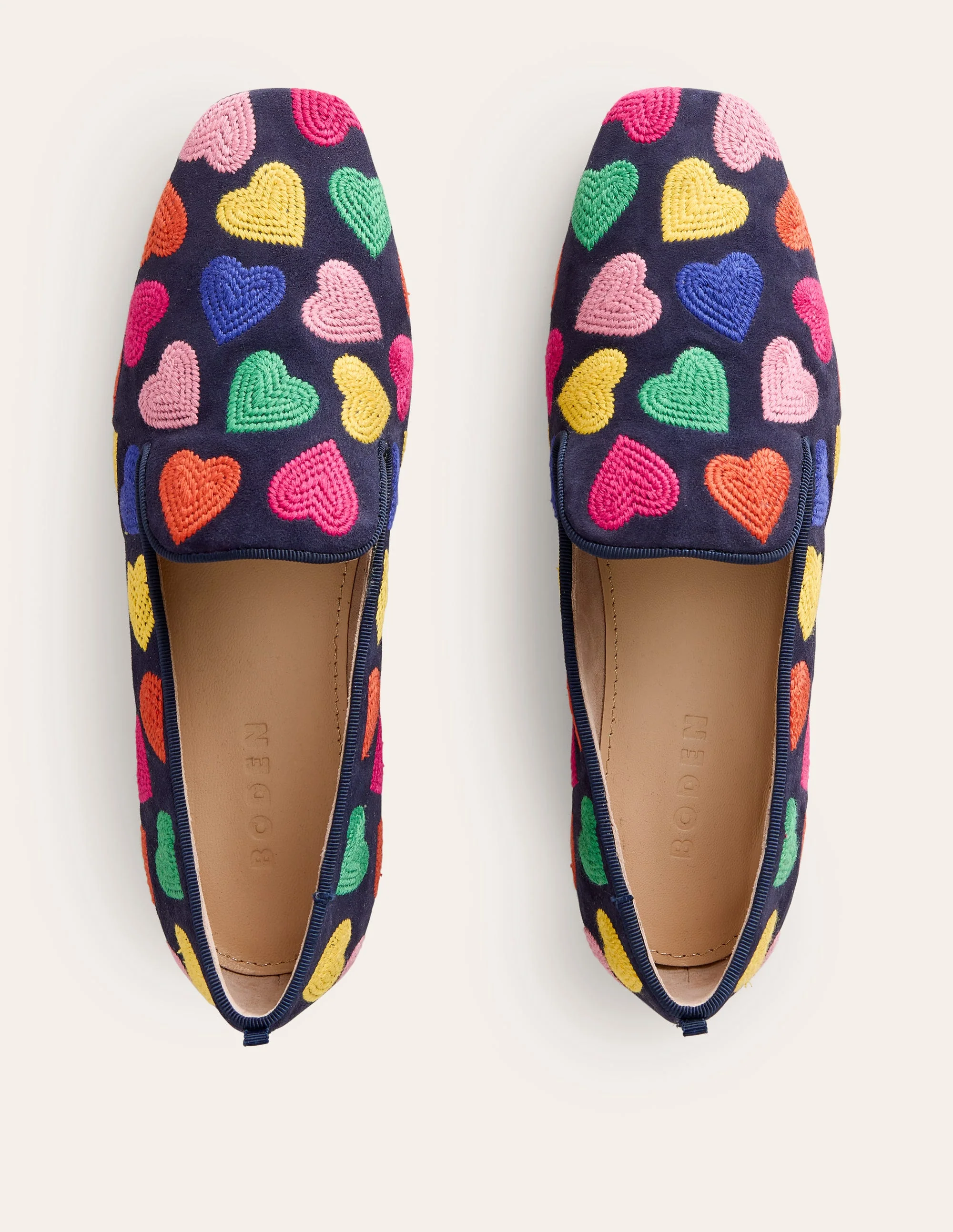 Slipper Cut Loafers-Multi Navy Hearts - Image 5