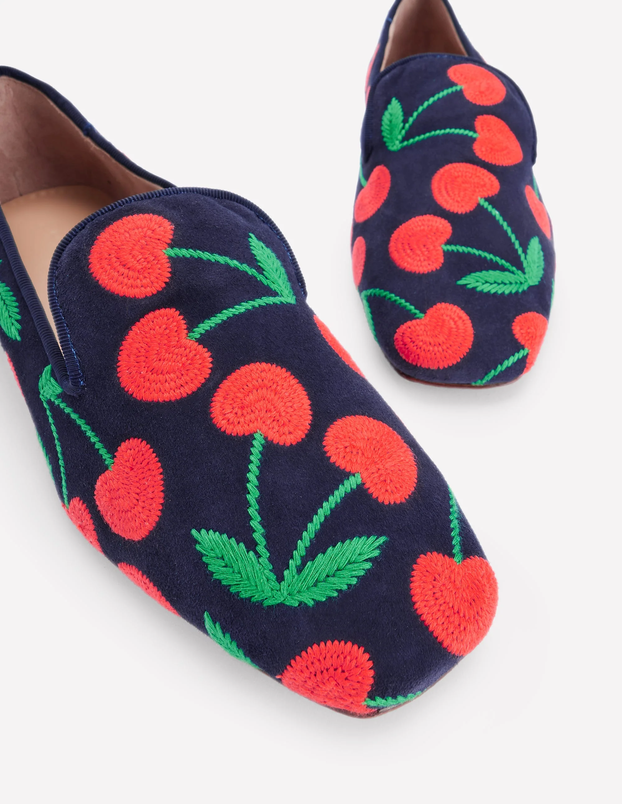 Slipper Cut Loafers-Navy Cherries - Image 4