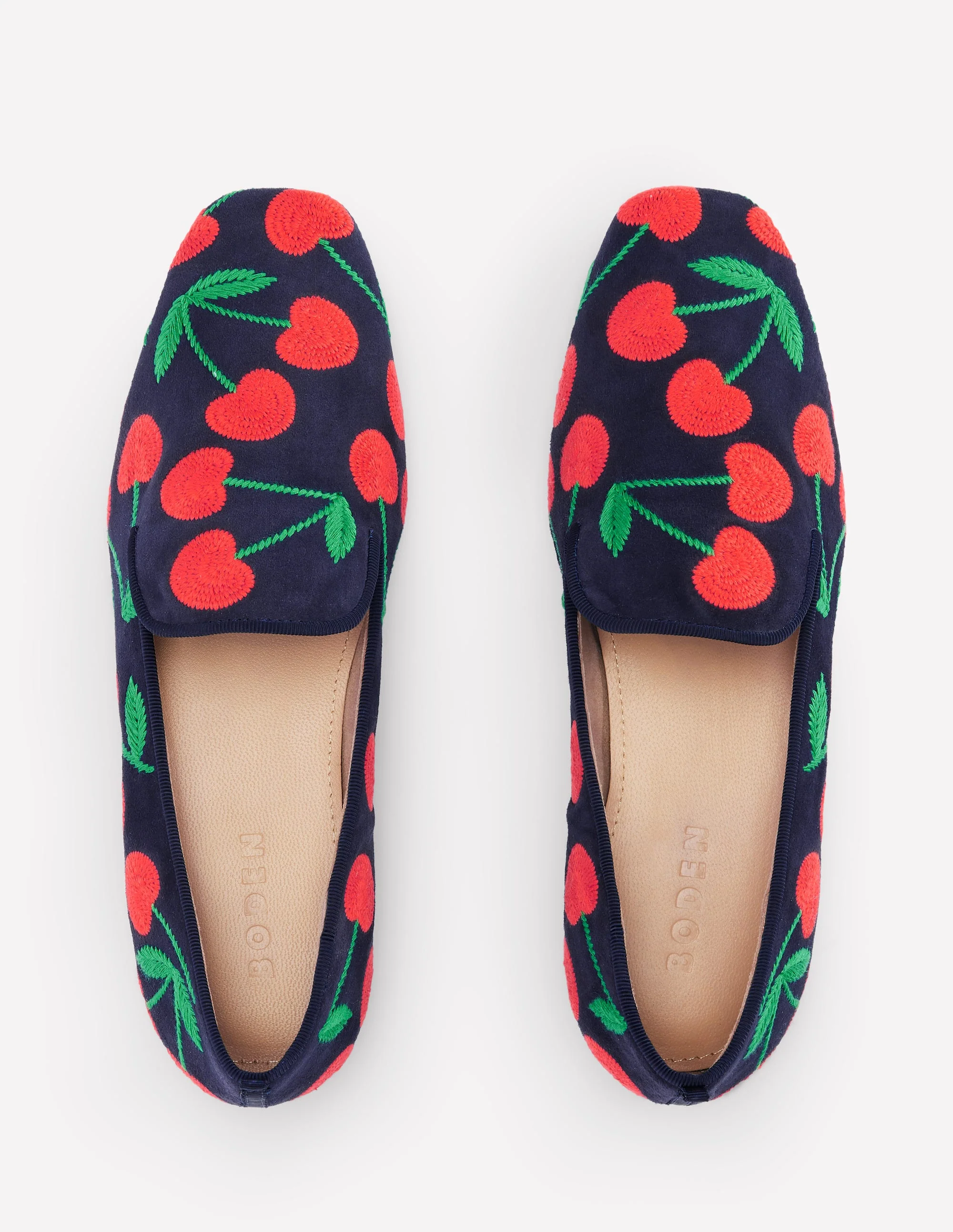 Slipper Cut Loafers-Navy Cherries - Image 5