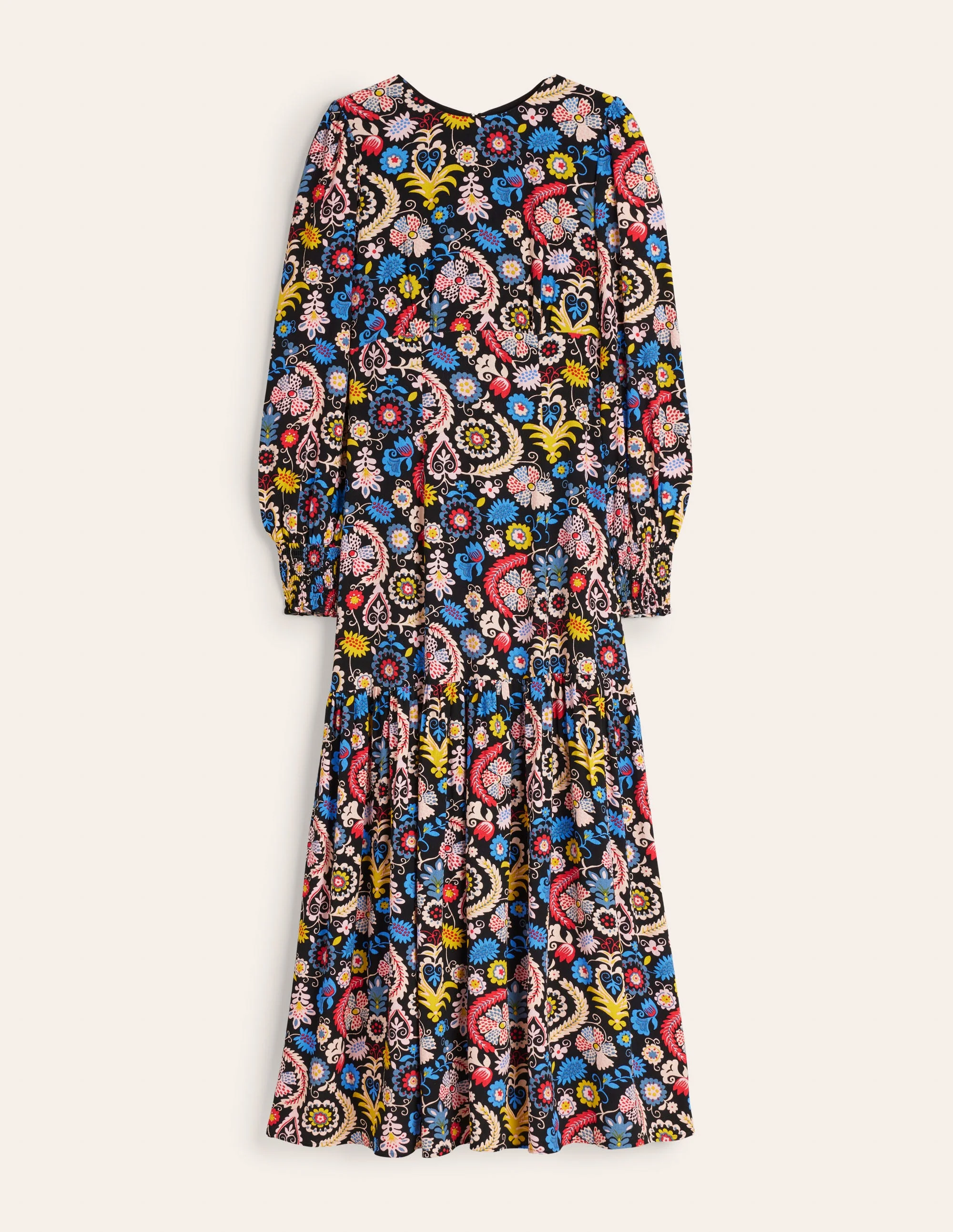 Smocked Cuff Maxi Tier Dress-Multi, Tropic Charm - Image 5