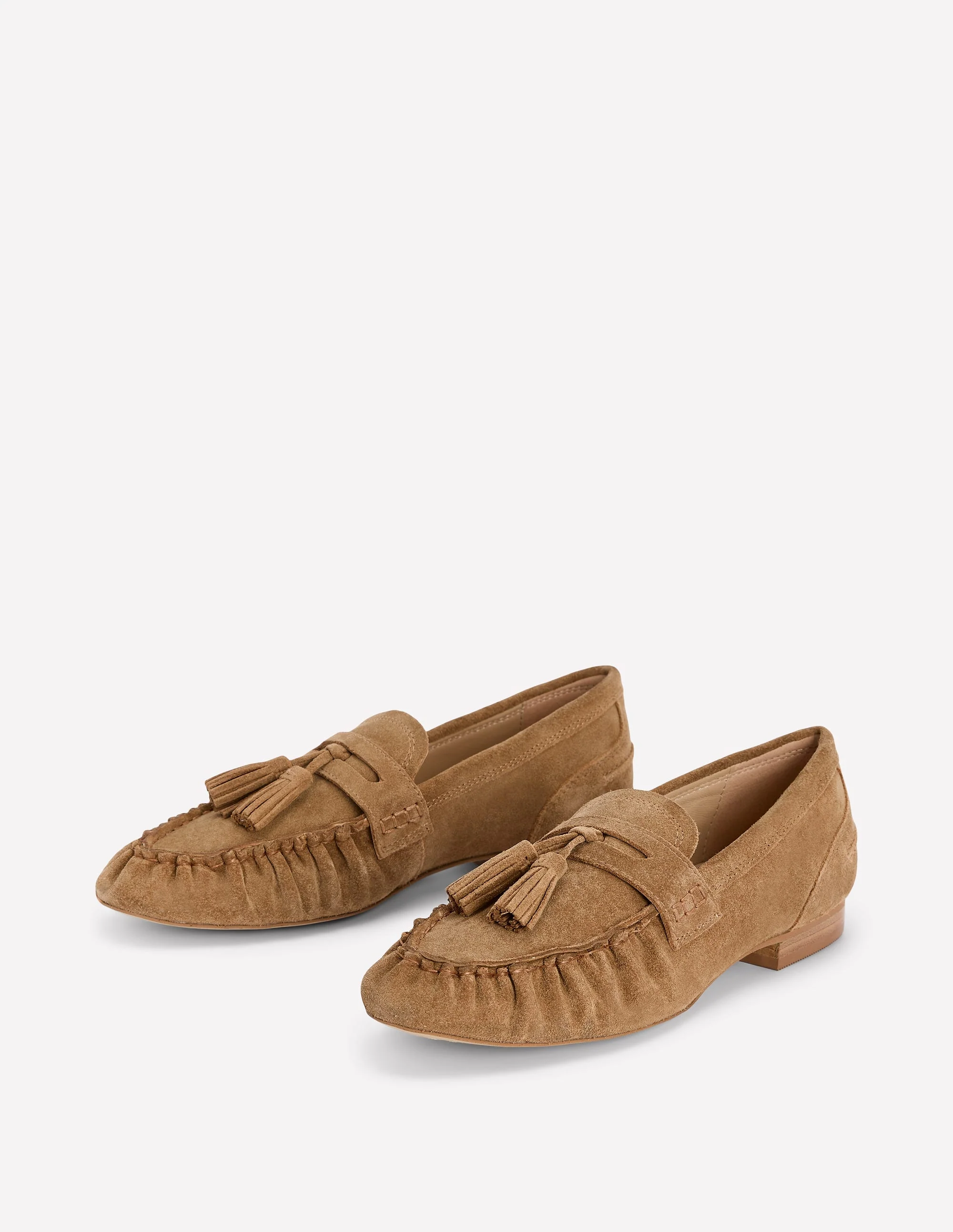 Soft Ruched Loafers-Caramel - Image 4