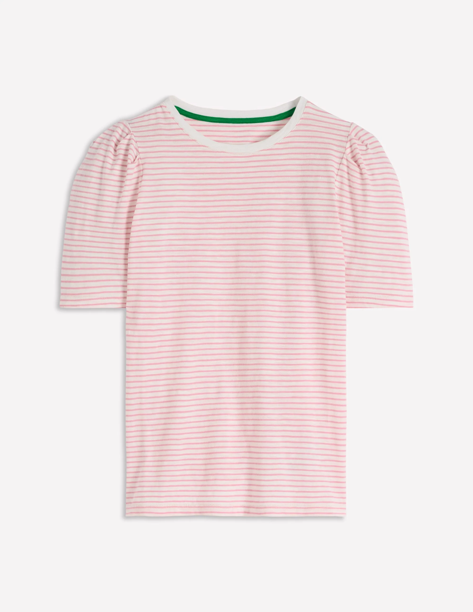 Sophie Puff Sleeve T-shirt-Formica Pink and Ivory Stripe - Image 5