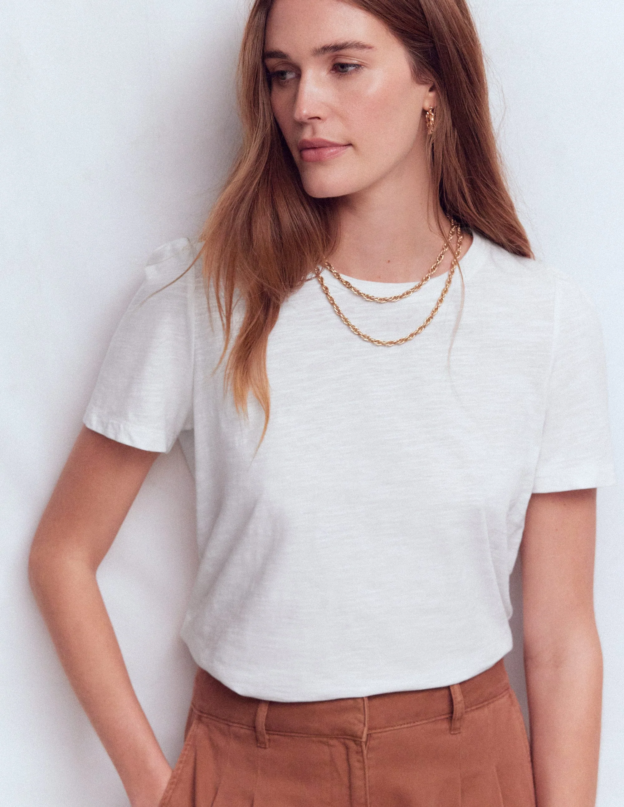 Sophie Puff Sleeve T-shirt-White - Image 4