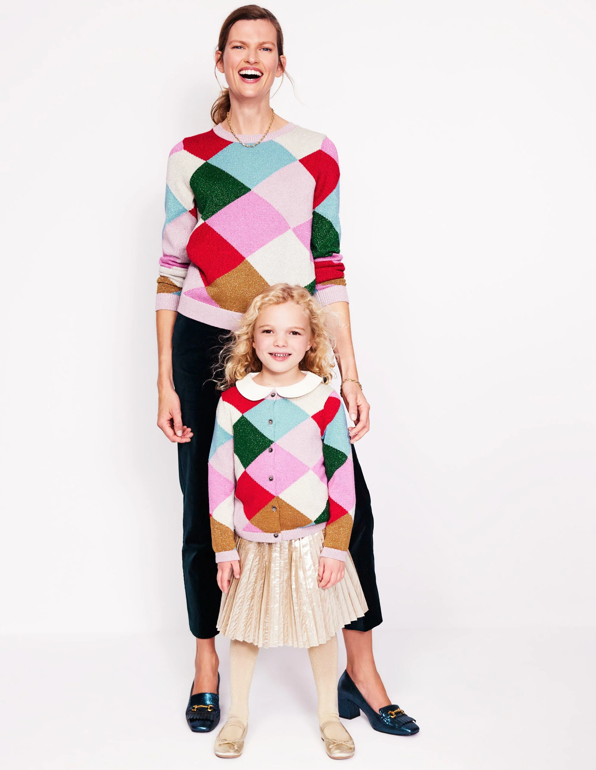 Sparkly Argyle Sweater-Multi Rainbow, Argyle - Image 7