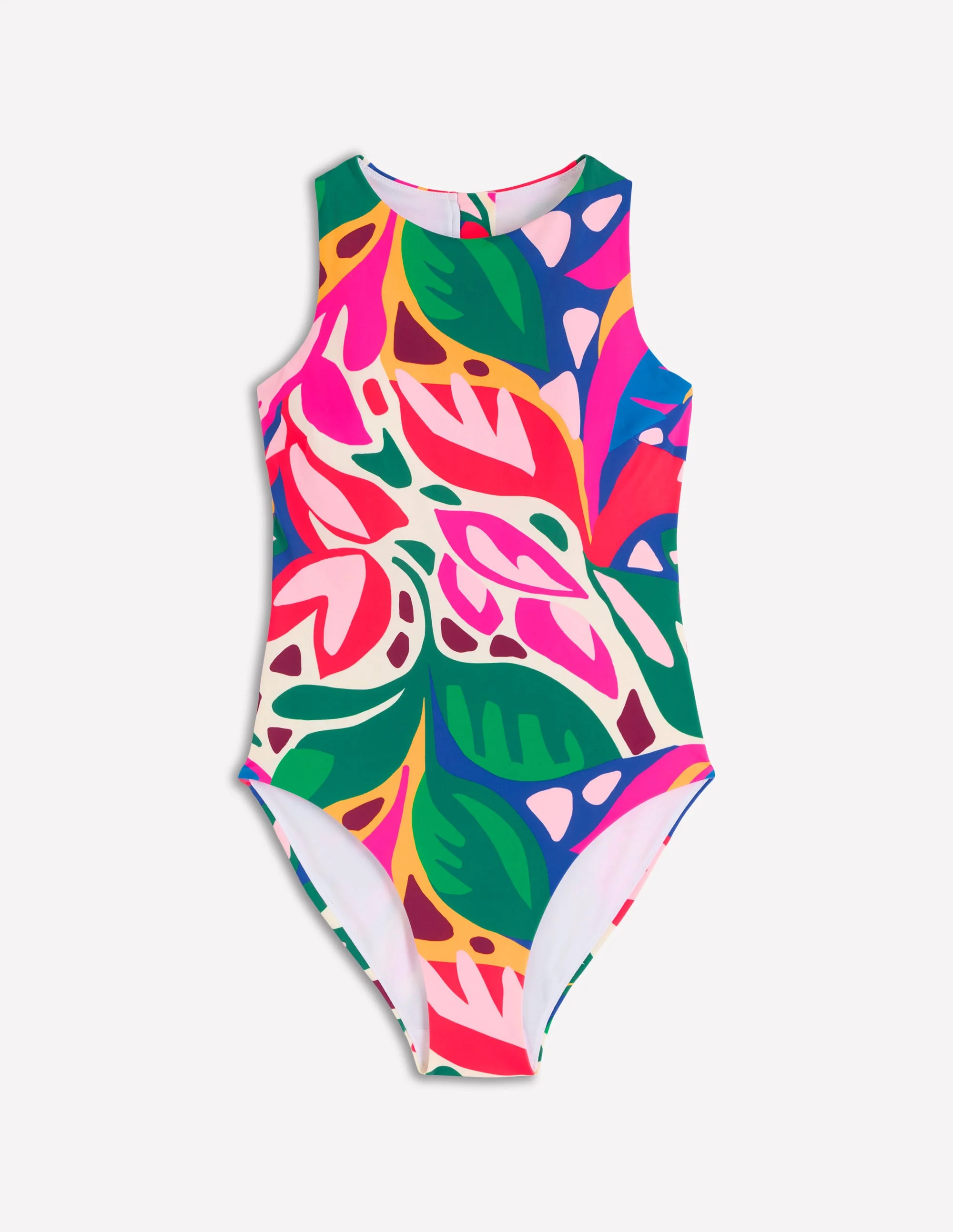 Sporty Rash Guard Swimsuit-Multi, Leafy Cascade - Image 5