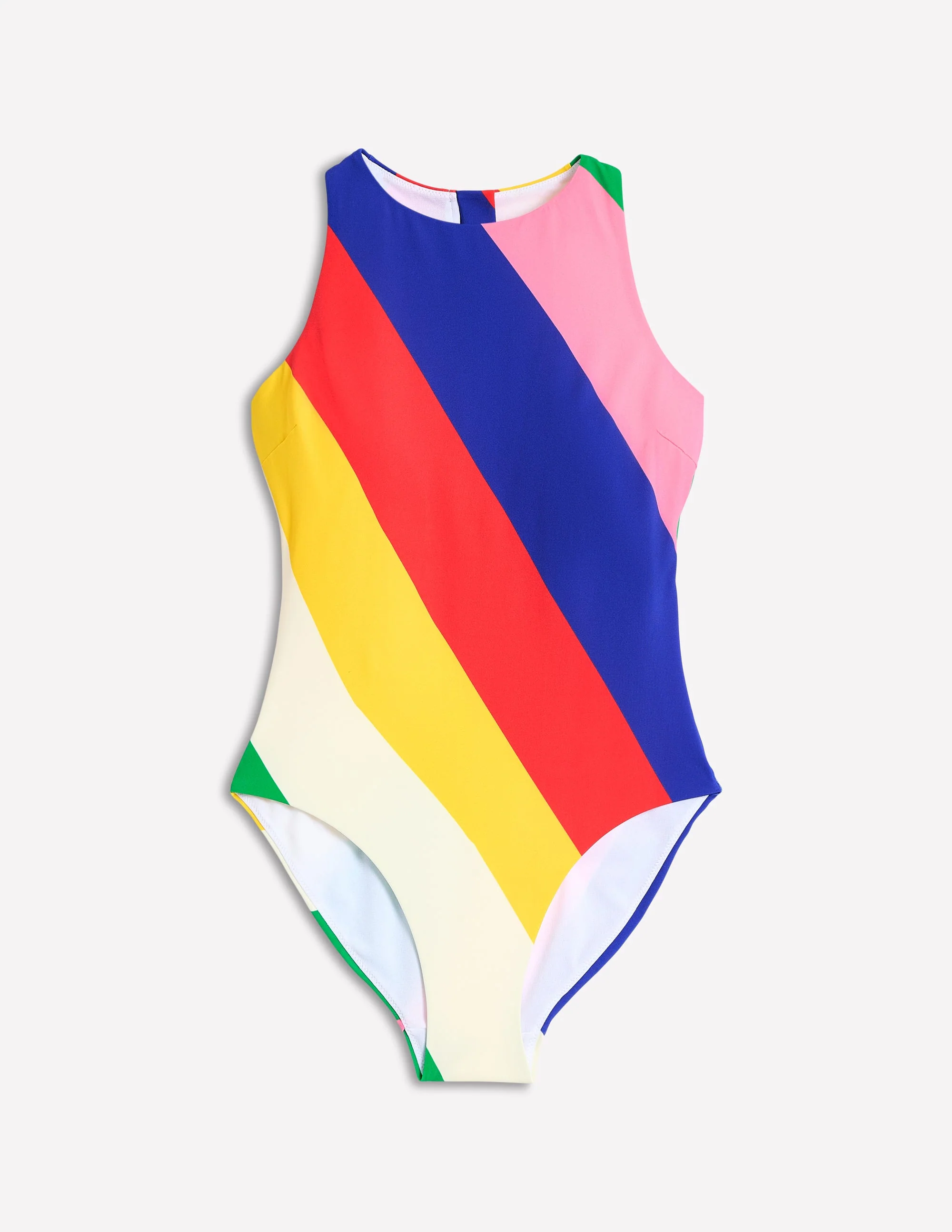 Sporty Rash Guard Swimsuit-Multi, Rainbow Cascade - Image 6