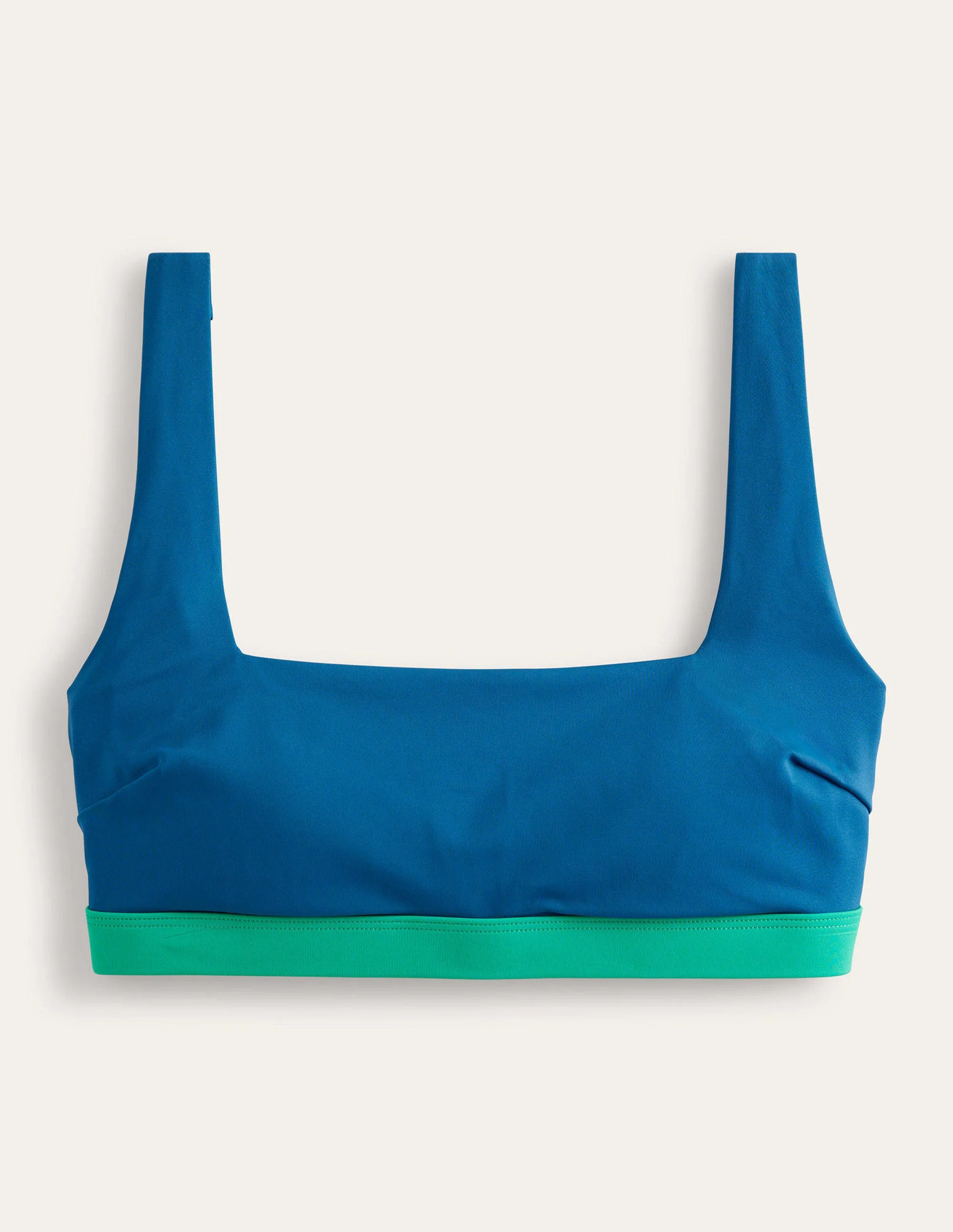 Square Neck Bikini Top-Navy, Oceanside Colourblock - Image 5