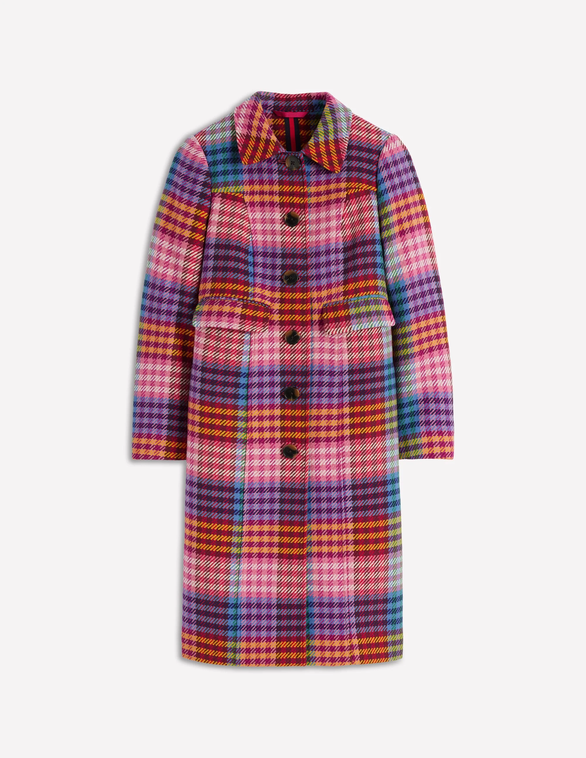 St Albans Fitted Coat-Rainbow Blanket Multigingham - Image 9