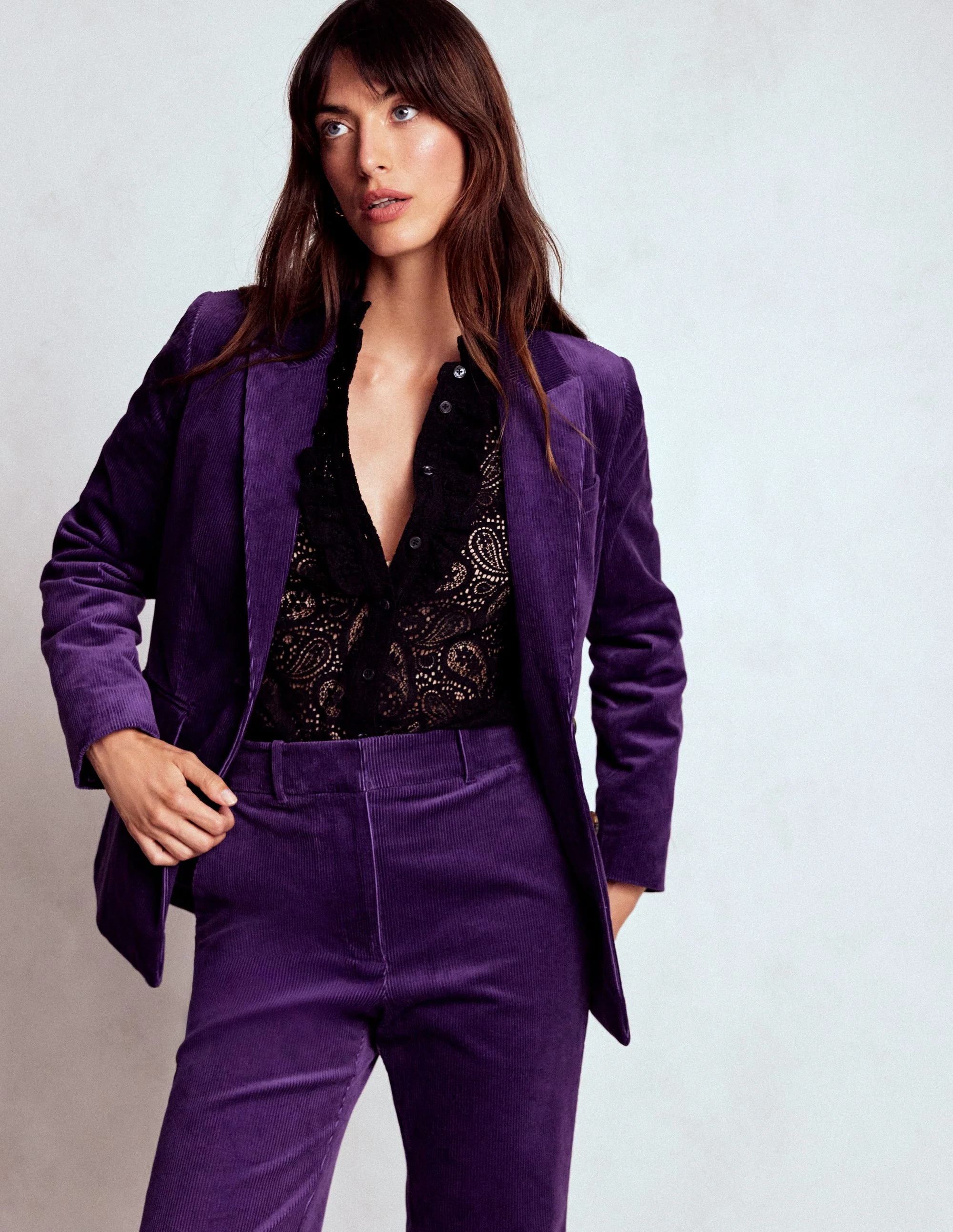 Stamford Cord Blazer-Mystical Purple