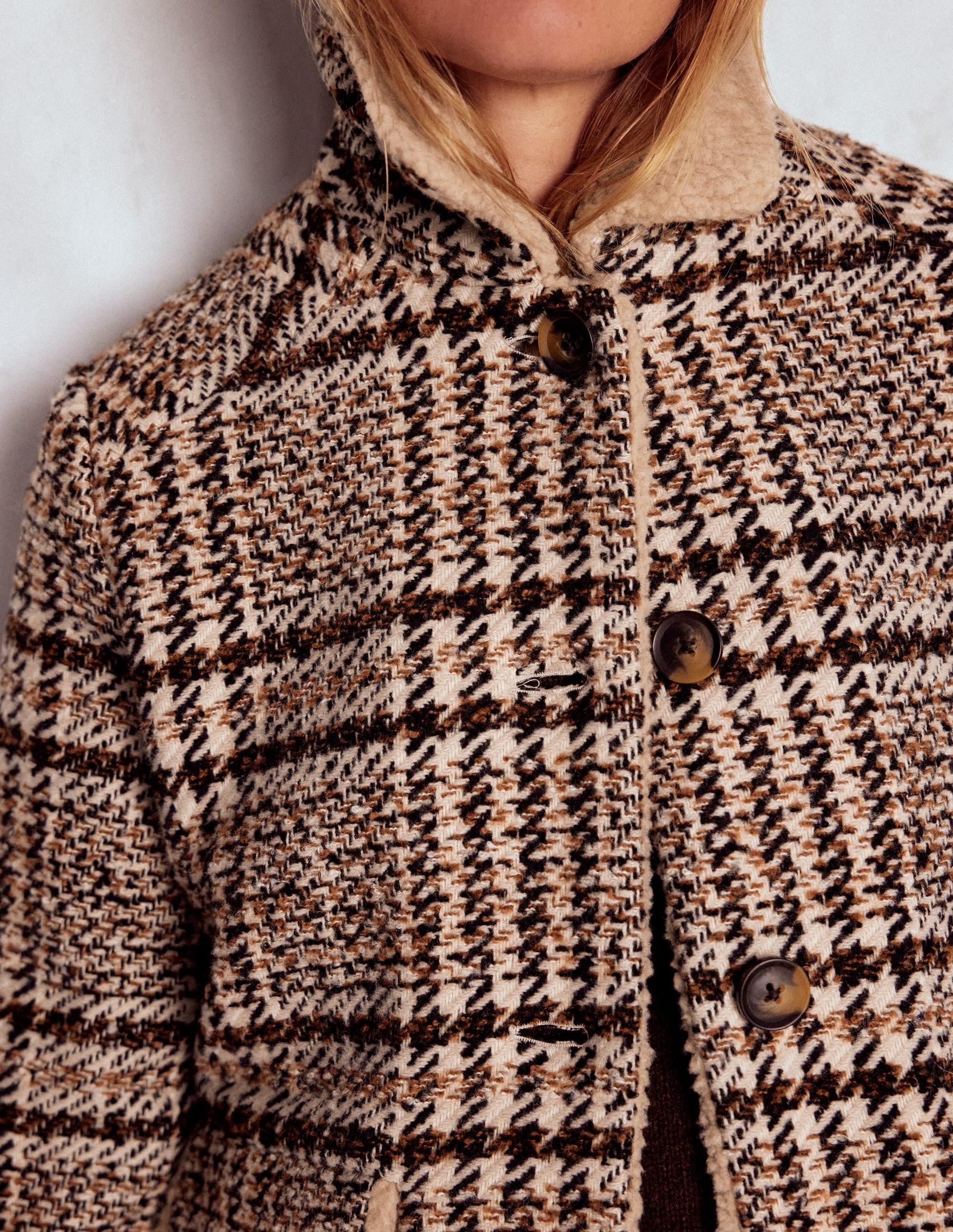 Stirling Check Coat-Ivory, Brown & Black Check - Image 2