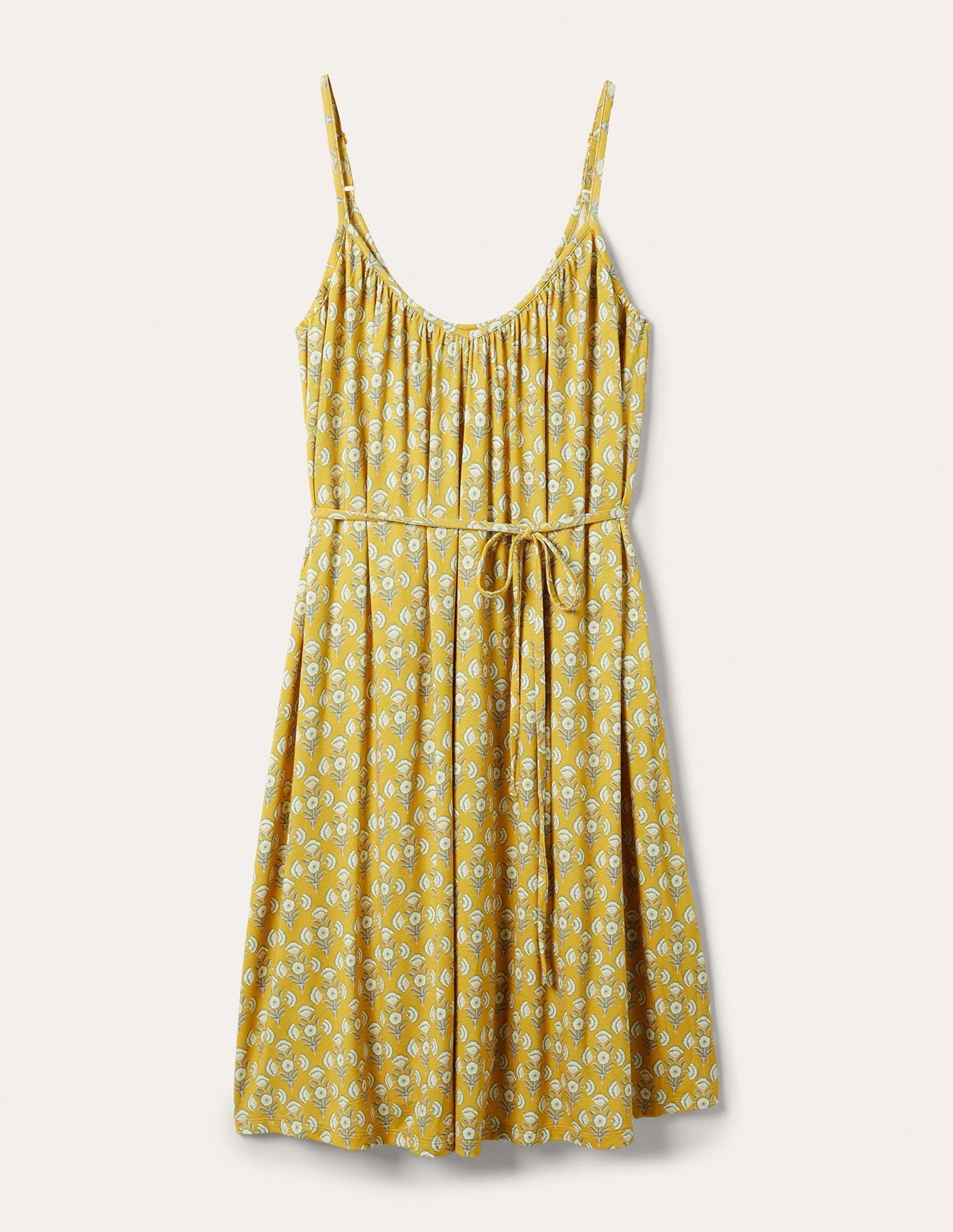 Strappy Jersey Dress-Olive Oil, Poppy Geo - Image 5