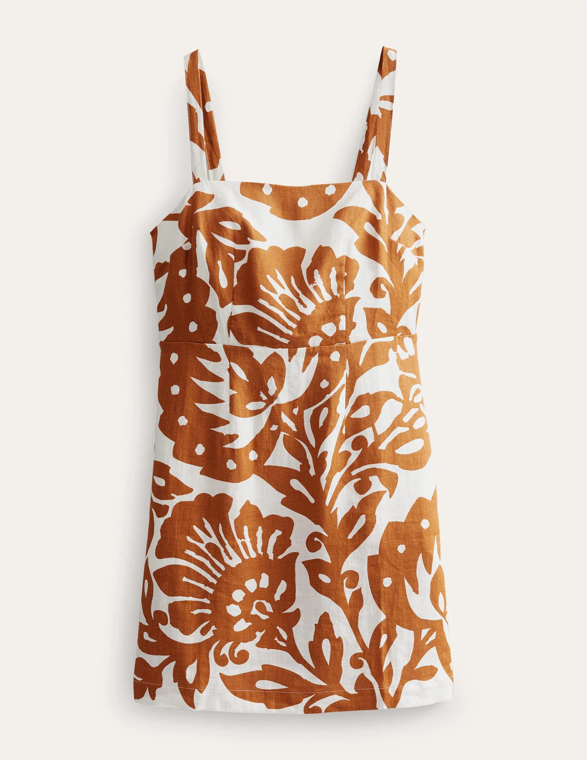 Strappy Linen Mini Dress-Pumpkin, Oak Terrace - Image 7