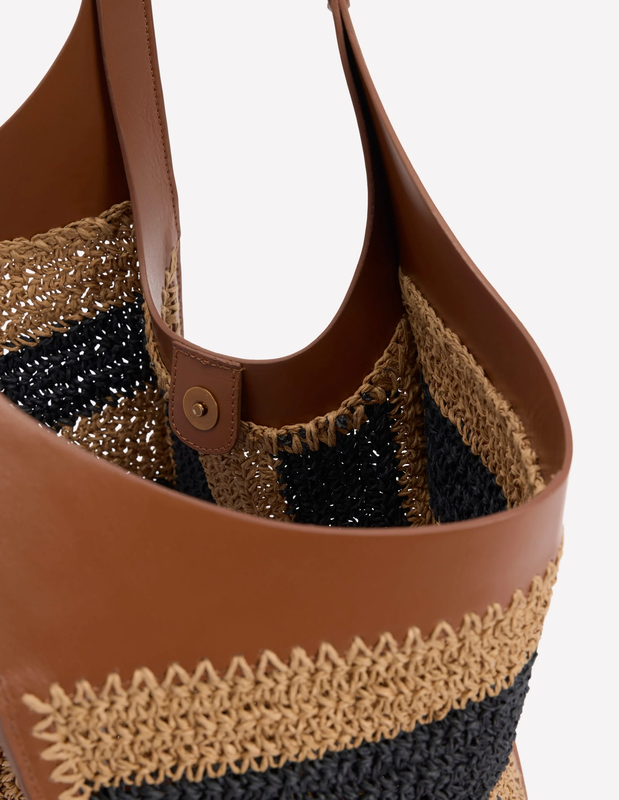 Straw Tote-Navy/Natural Stripe - Image 6