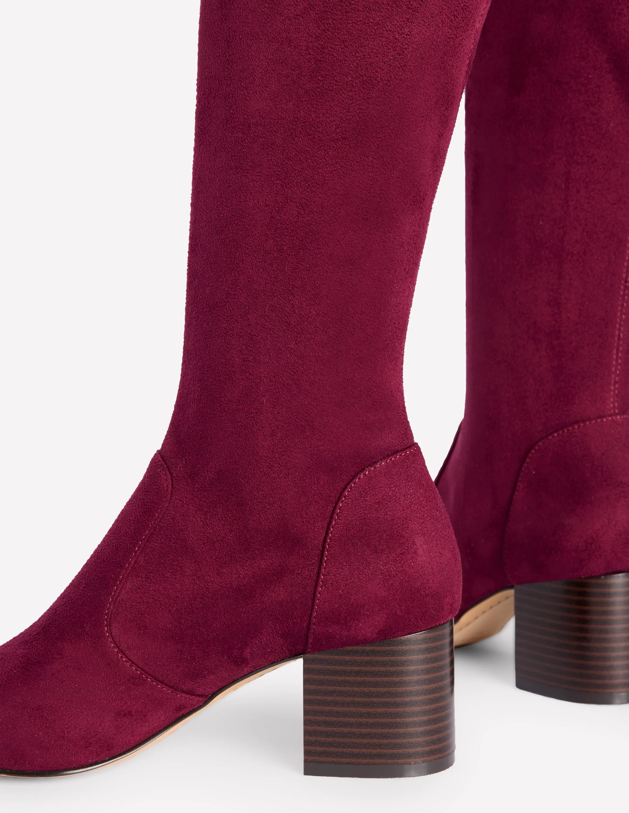 Stretch Knee Heel Boots-Oxblood - Image 4