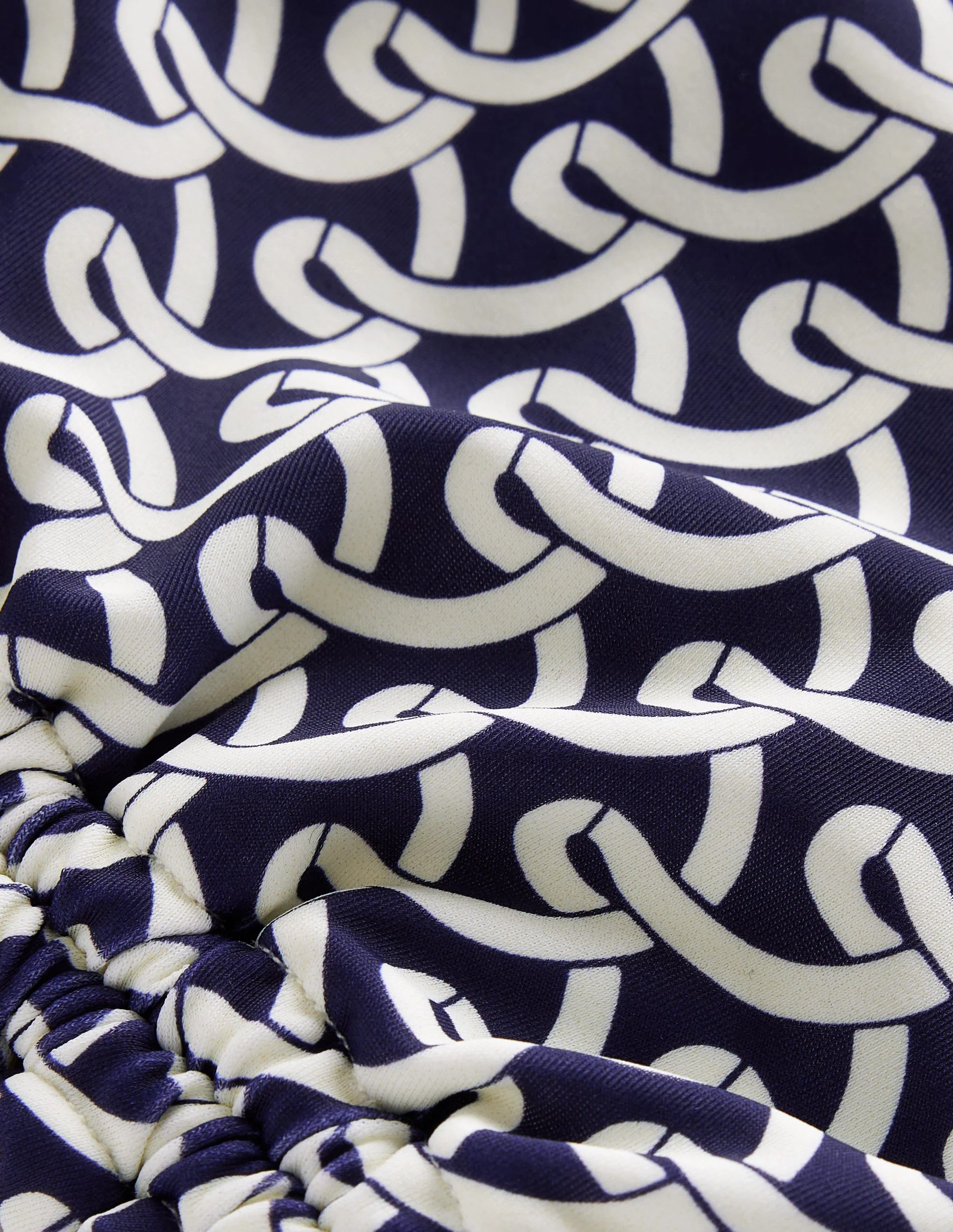 String Gather Swimsuit-Navy, Geo Terrace - Image 6