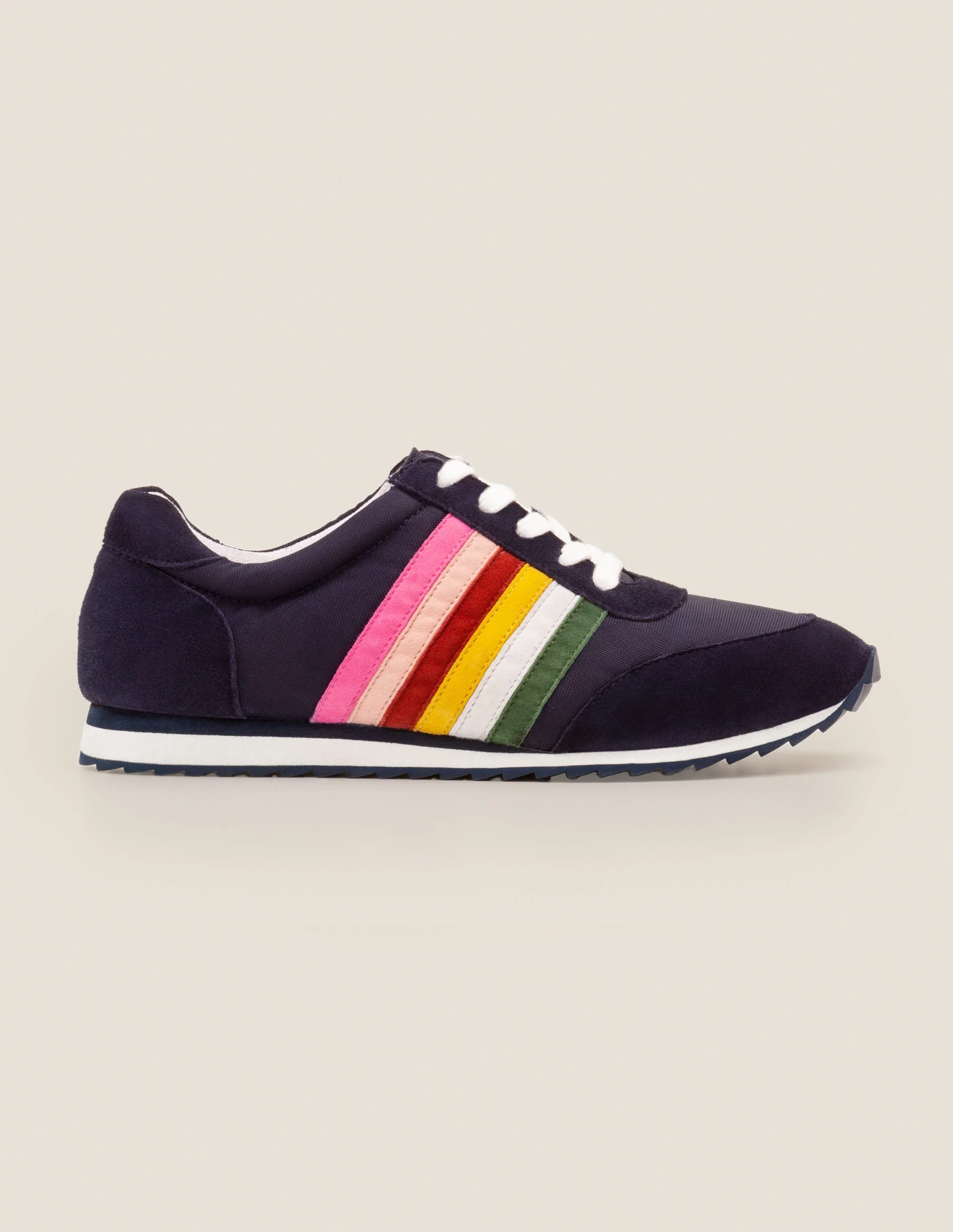 Striped Sneakers-Navy and Rainbow - Image 2