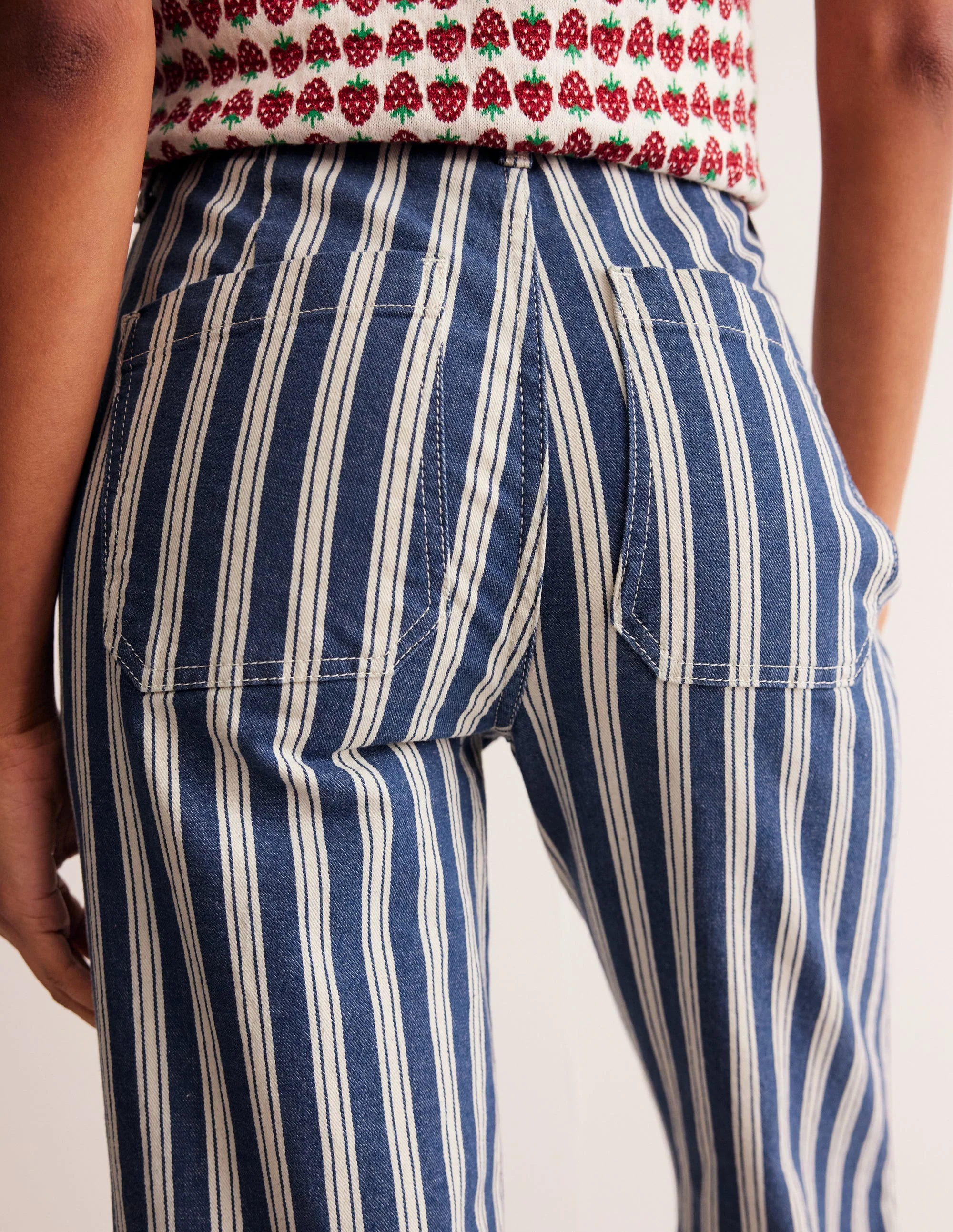 Striped Straight Jeans-Navy Stripe - Image 3
